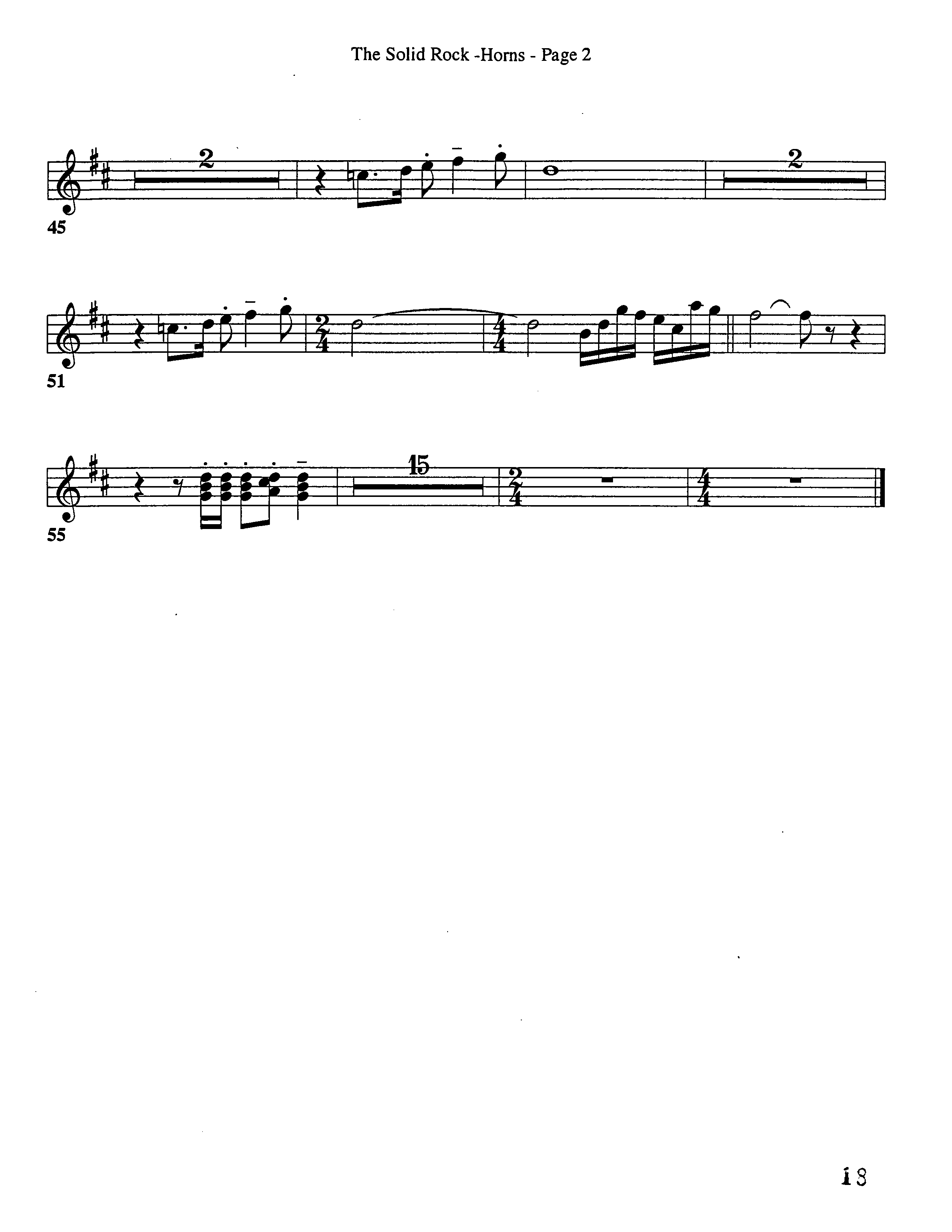 The Solid Rock (Choral Anthem SATB) French Horn (Word Music Choral / Arr. Dave Williamson)