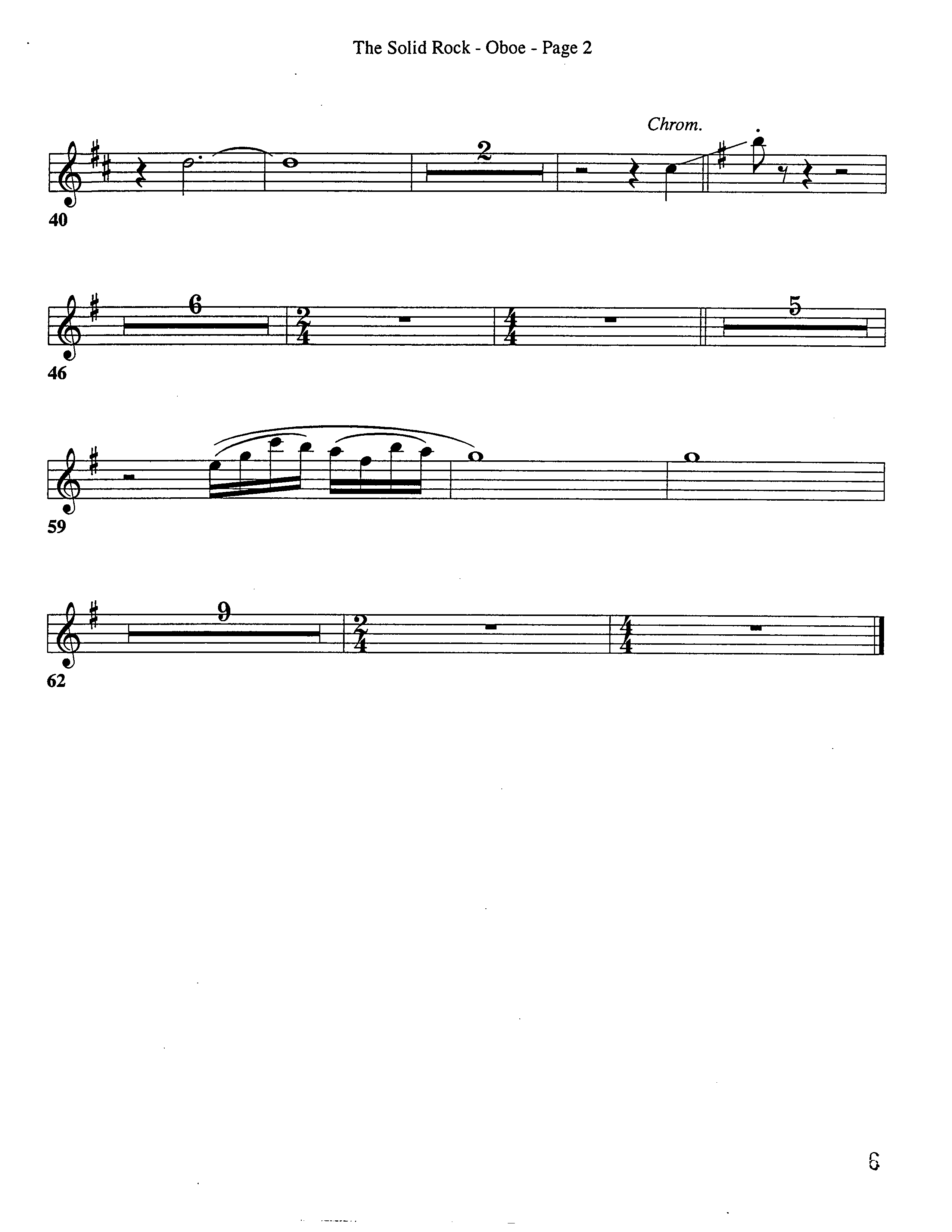 The Solid Rock (Choral Anthem SATB) Oboe (Word Music Choral / Arr. Dave Williamson)