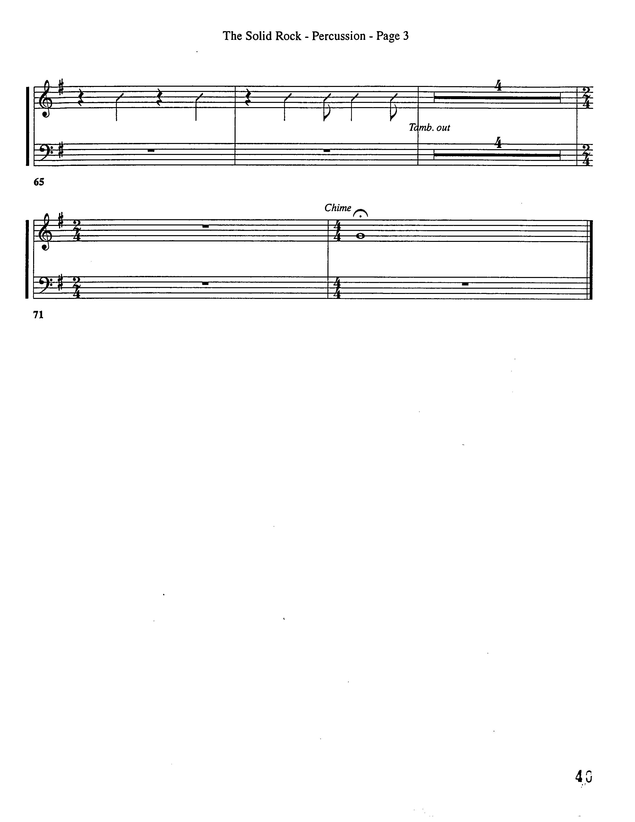 The Solid Rock (Choral Anthem SATB) Percussion 1/2 (Word Music Choral / Arr. Dave Williamson)