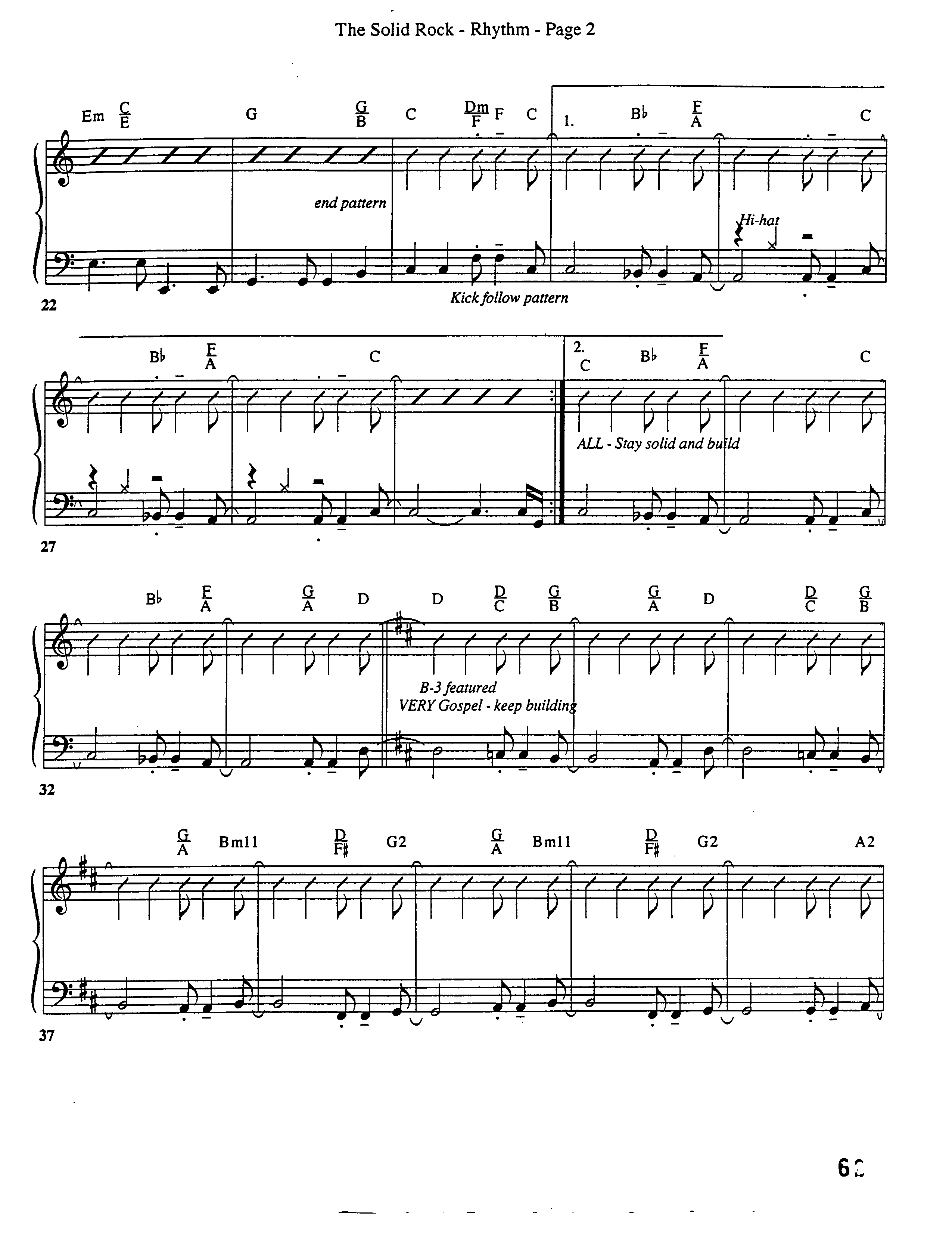 The Solid Rock (Choral Anthem SATB) Rhythm Chart (Word Music Choral / Arr. Dave Williamson)