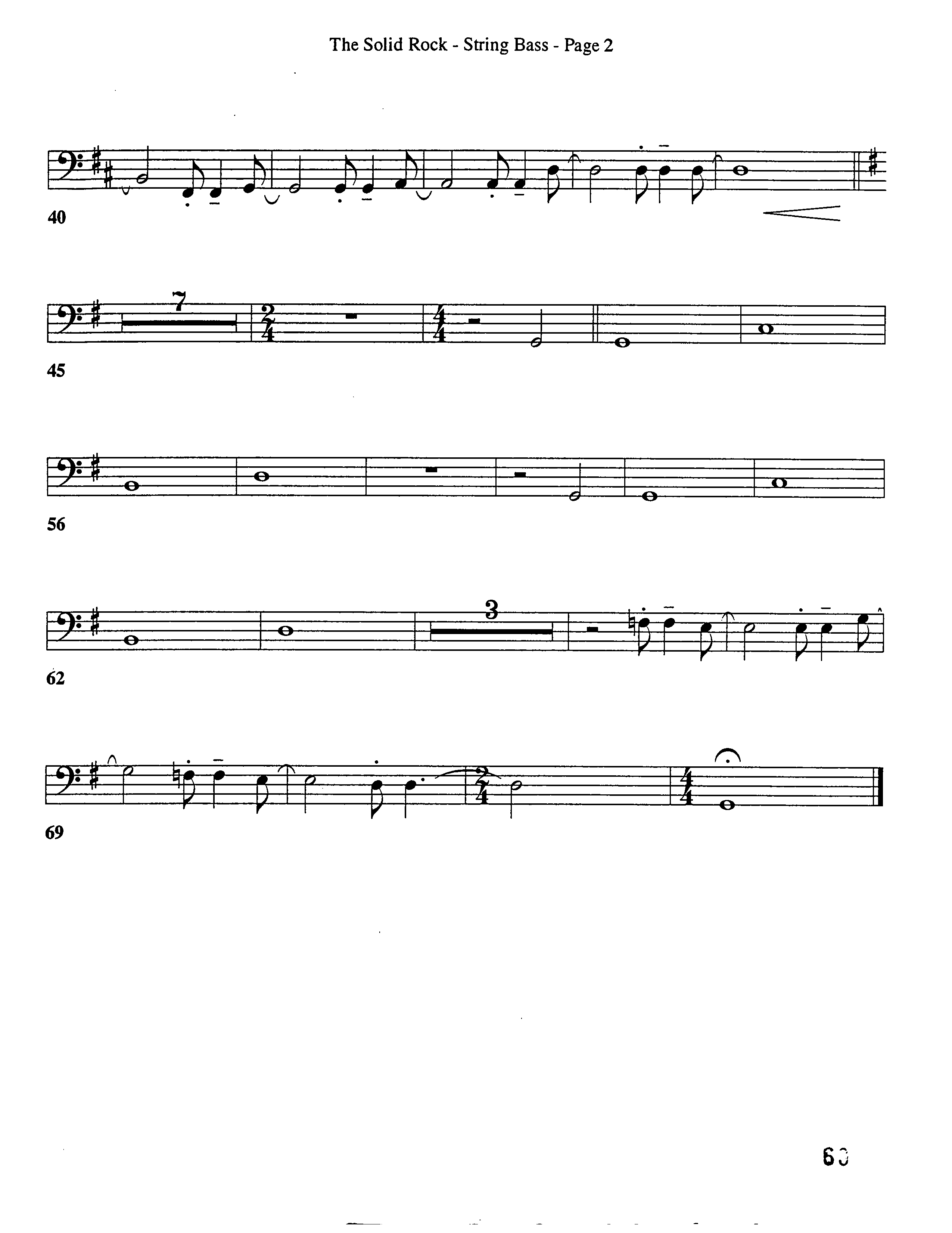 The Solid Rock (Choral Anthem SATB) String Bass (Word Music Choral / Arr. Dave Williamson)