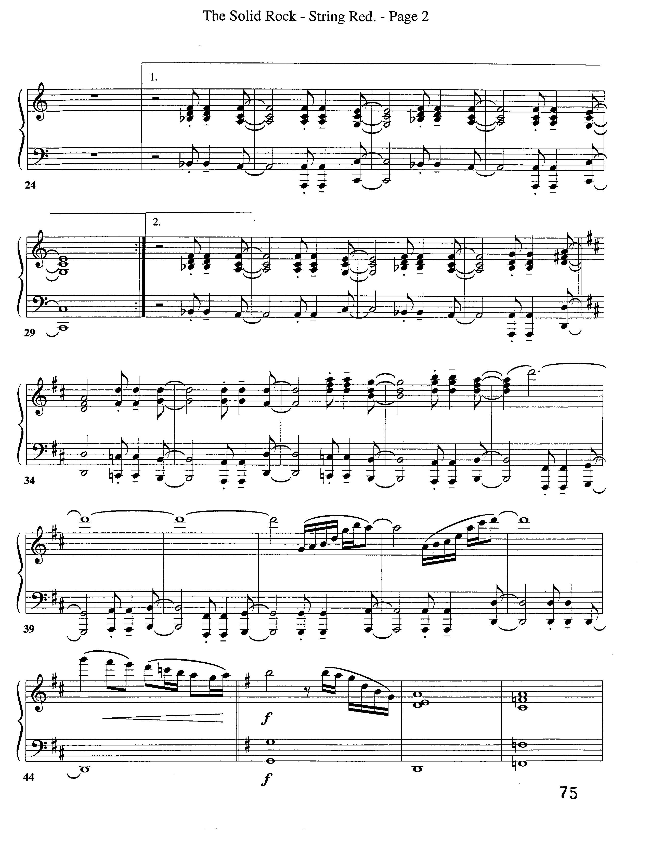 The Solid Rock (Choral Anthem SATB) String Reduction (Word Music Choral / Arr. Dave Williamson)