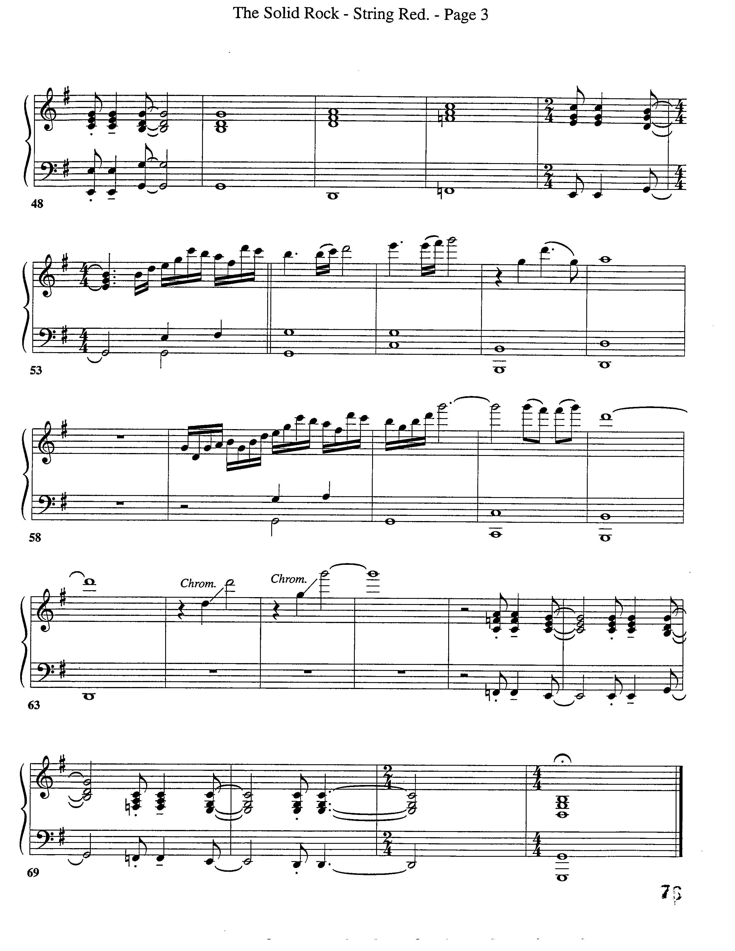 The Solid Rock (Choral Anthem SATB) String Reduction (Word Music Choral / Arr. Dave Williamson)