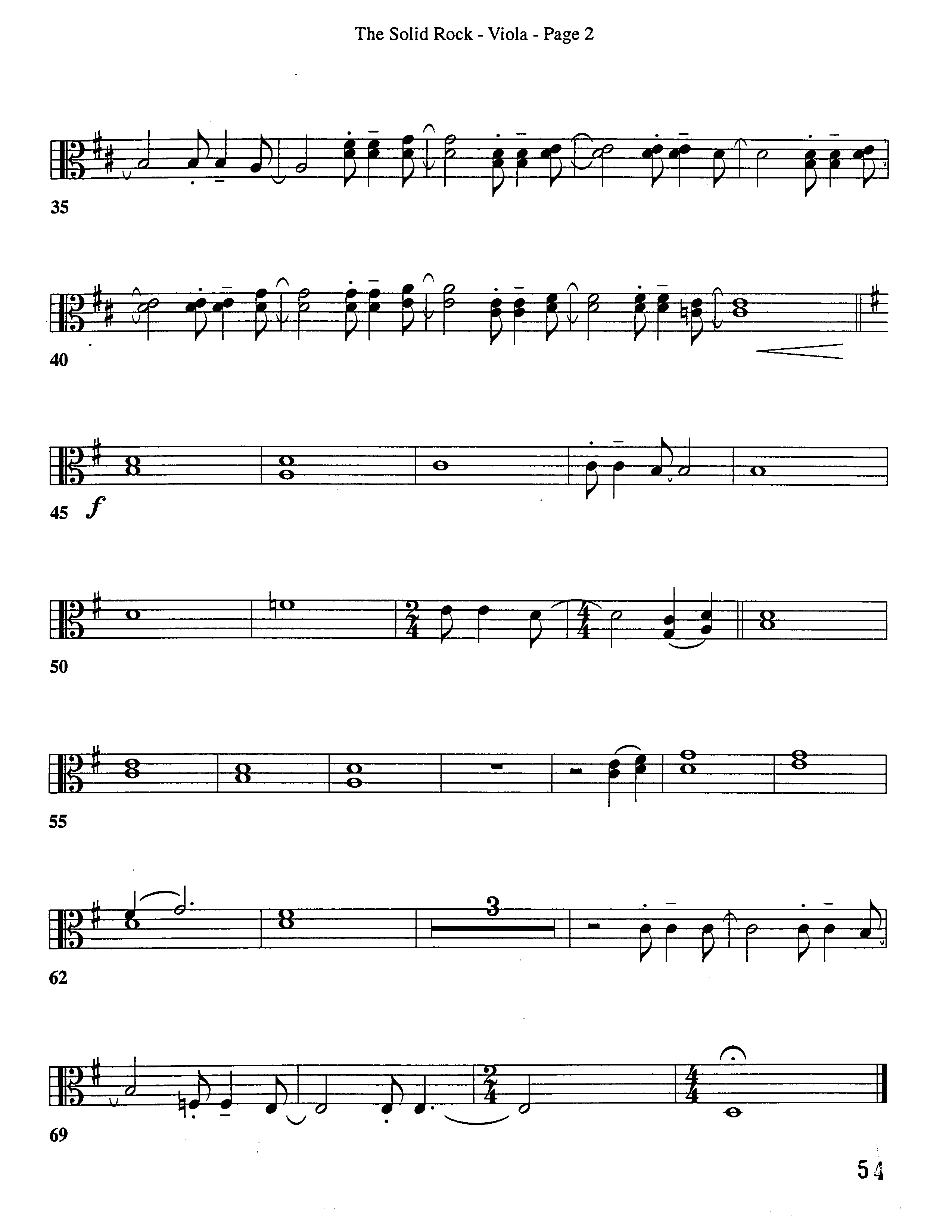 The Solid Rock (Choral Anthem SATB) Viola (Word Music Choral / Arr. Dave Williamson)