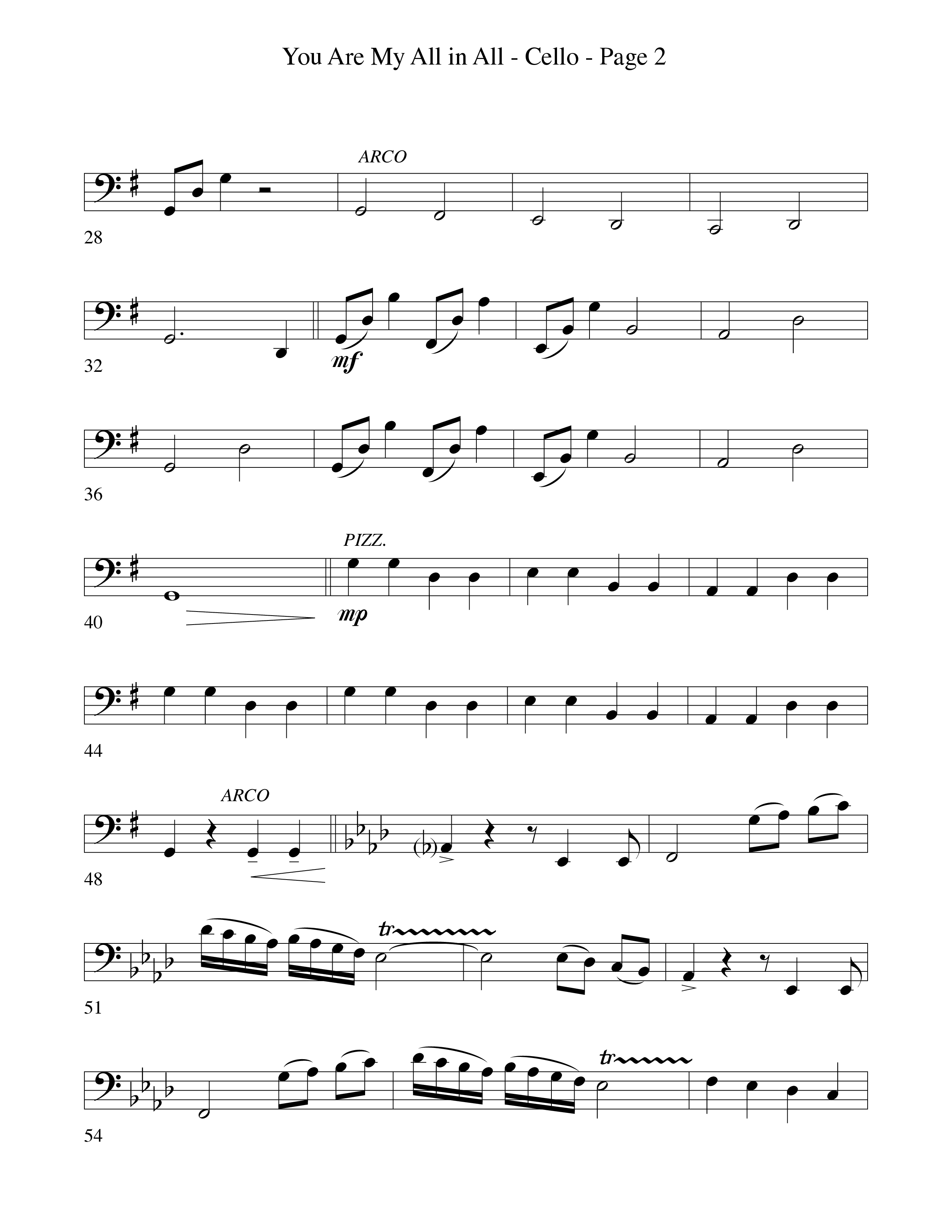 You Are My All In All (Choral Anthem SATB) Cello (Word Music Choral)