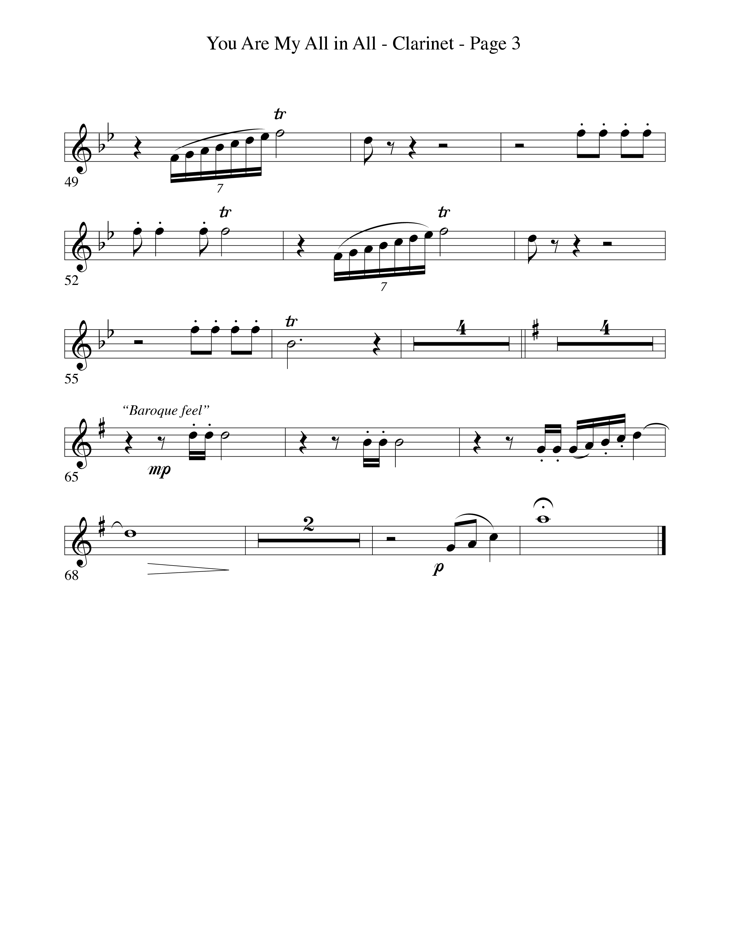 You Are My All In All (Choral Anthem SATB) Clarinet (Word Music Choral)