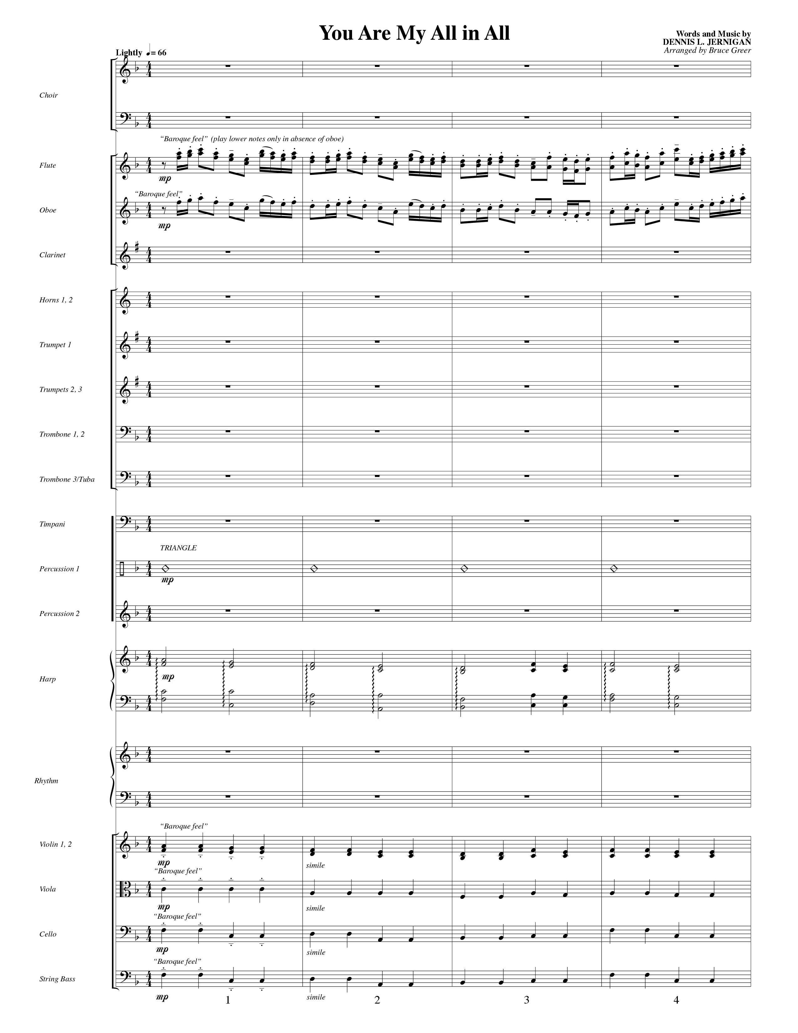 You Are My All In All (Choral Anthem SATB) Orchestration (Word Music Choral)