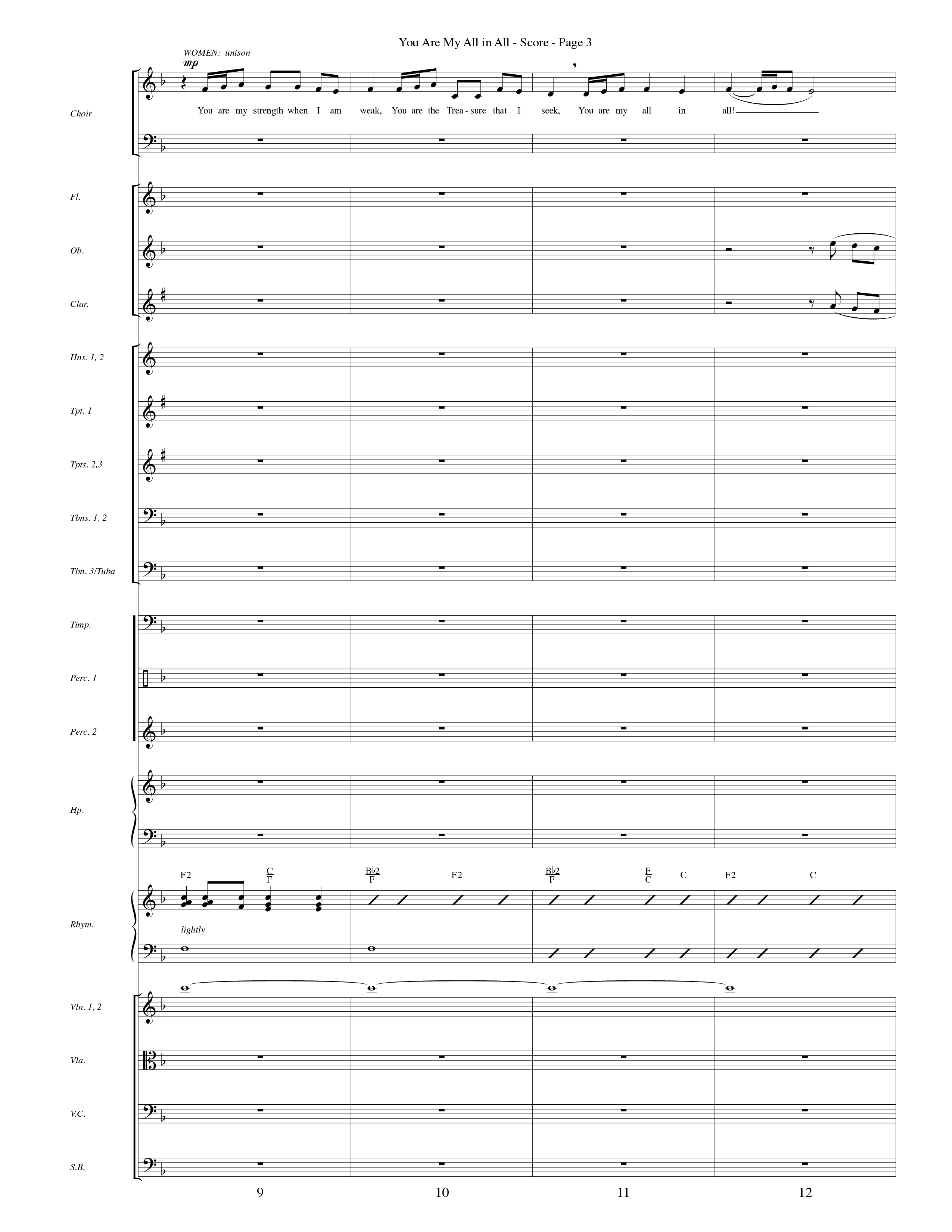 You Are My All In All (Choral Anthem SATB) Orchestration (Word Music Choral)