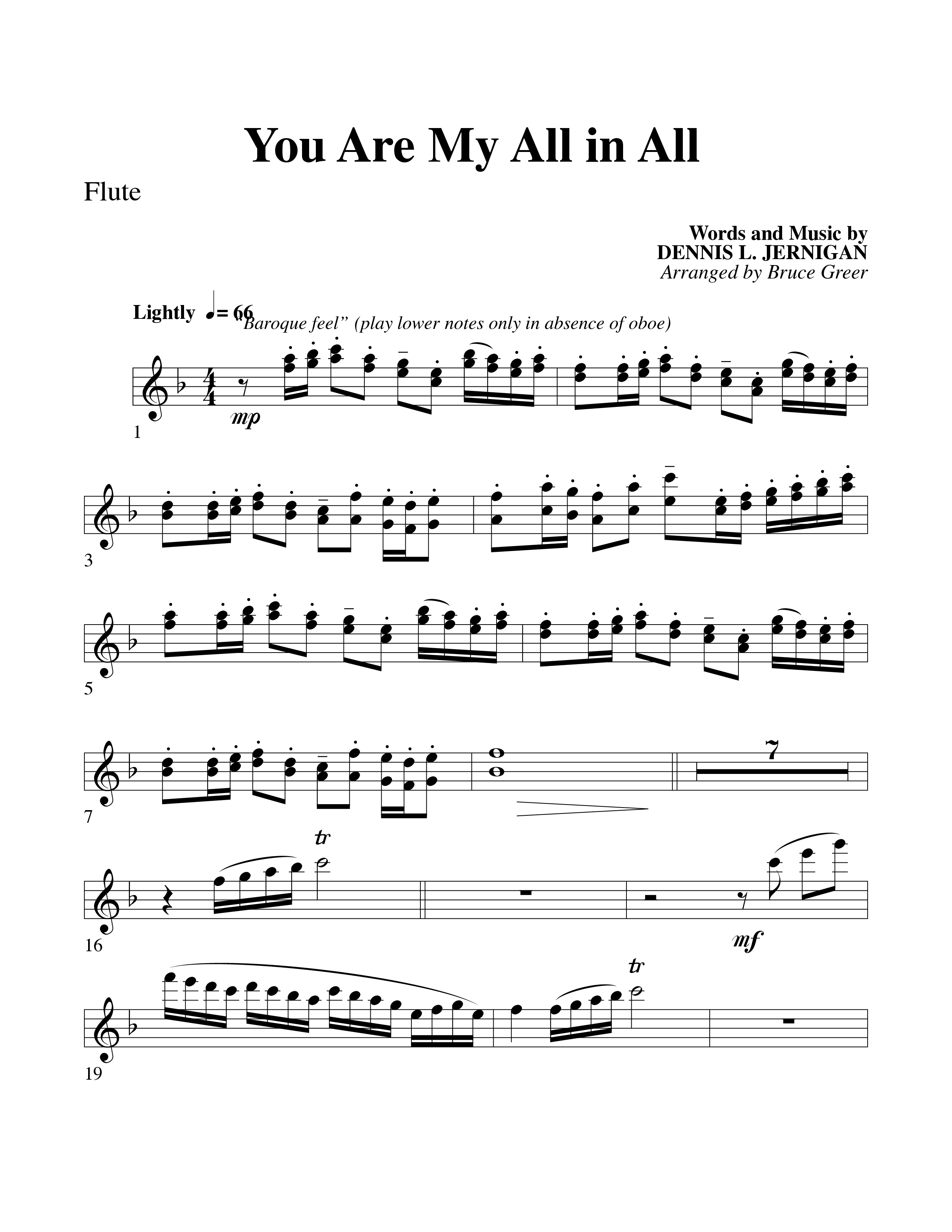 You Are My All In All (Choral Anthem SATB) Flute (Word Music Choral)