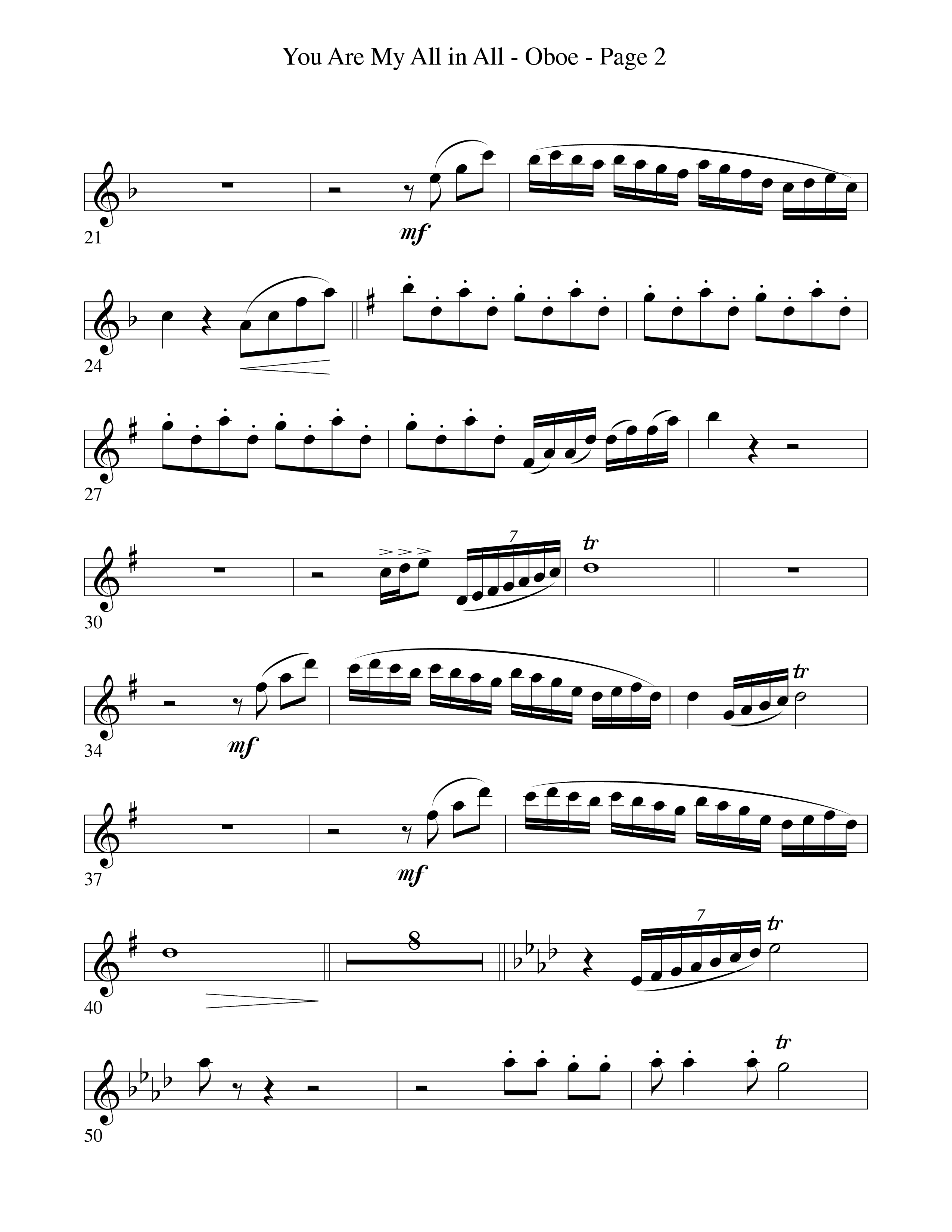 You Are My All In All (Choral Anthem SATB) Oboe (Word Music Choral)