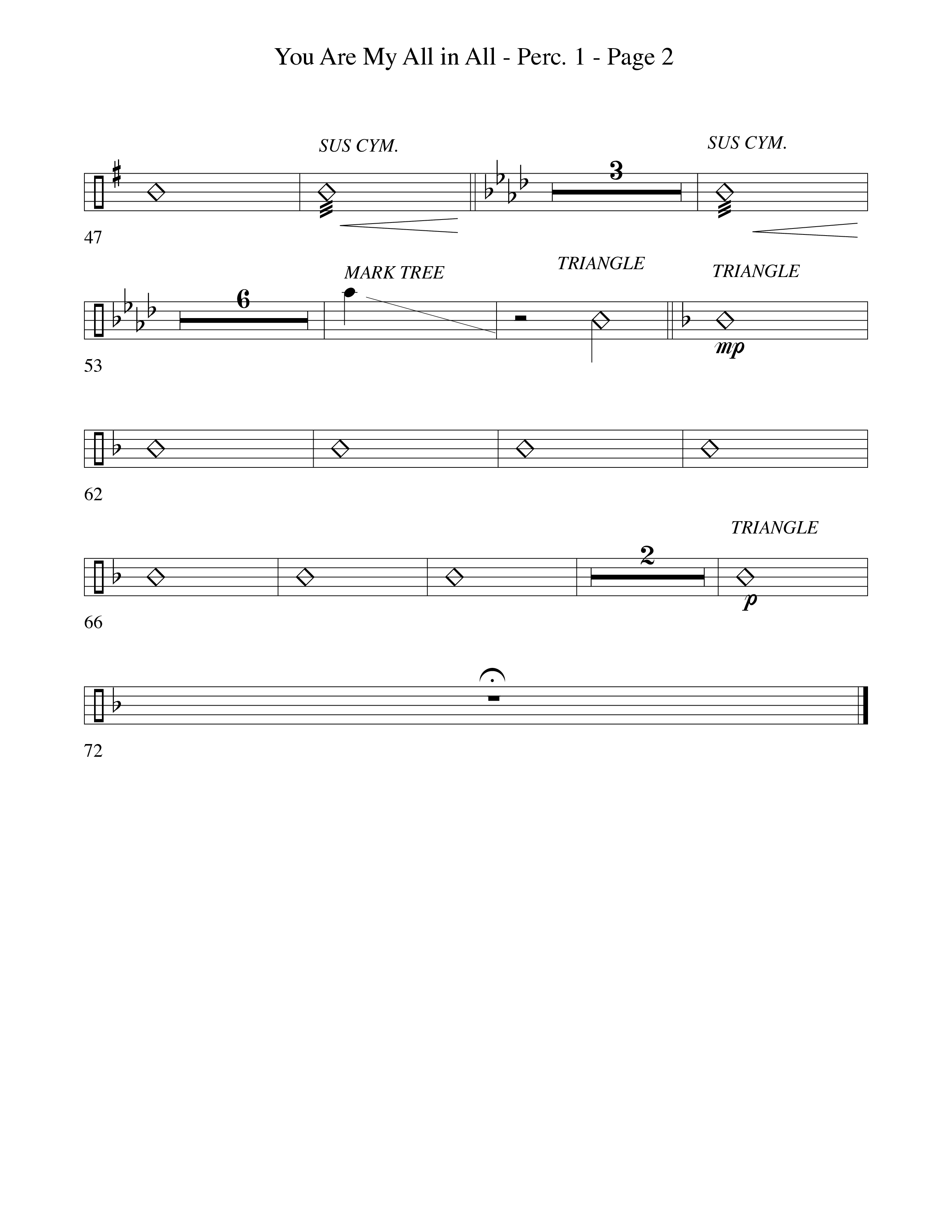You Are My All In All (Choral Anthem SATB) Percussion 1/2 (Word Music Choral)