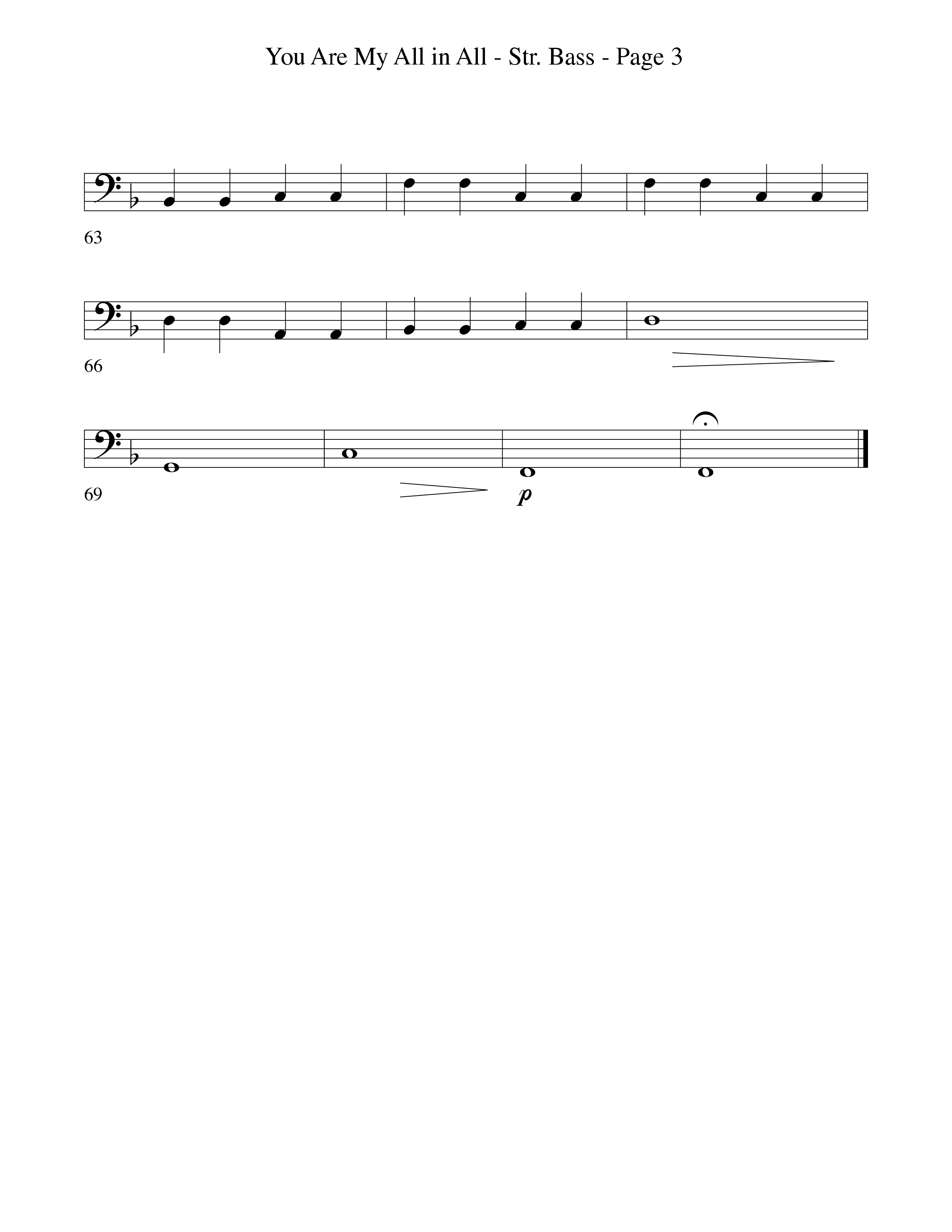 You Are My All In All (Choral Anthem SATB) String Bass (Word Music Choral)