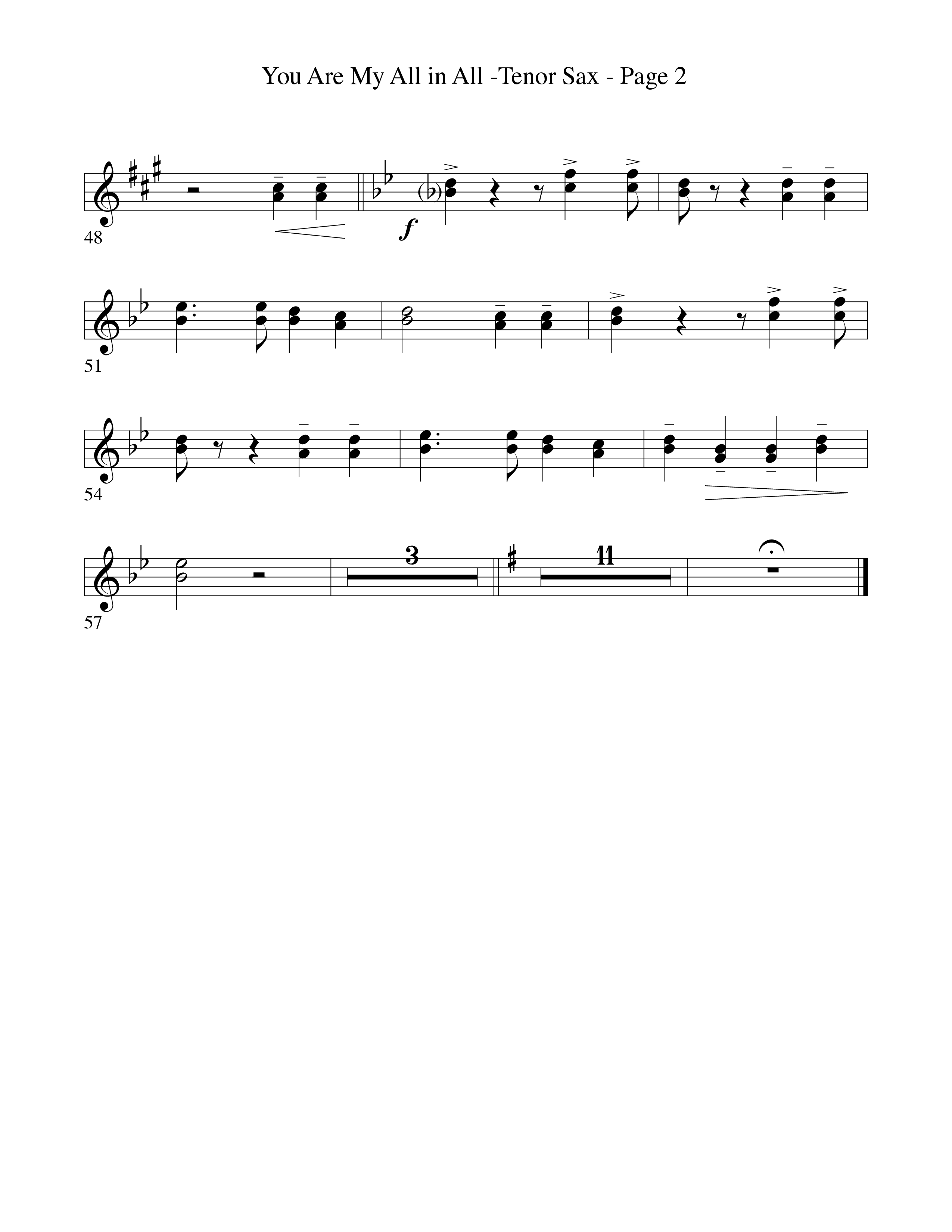 You Are My All In All (Choral Anthem SATB) Tenor Sax 1 (Word Music Choral)