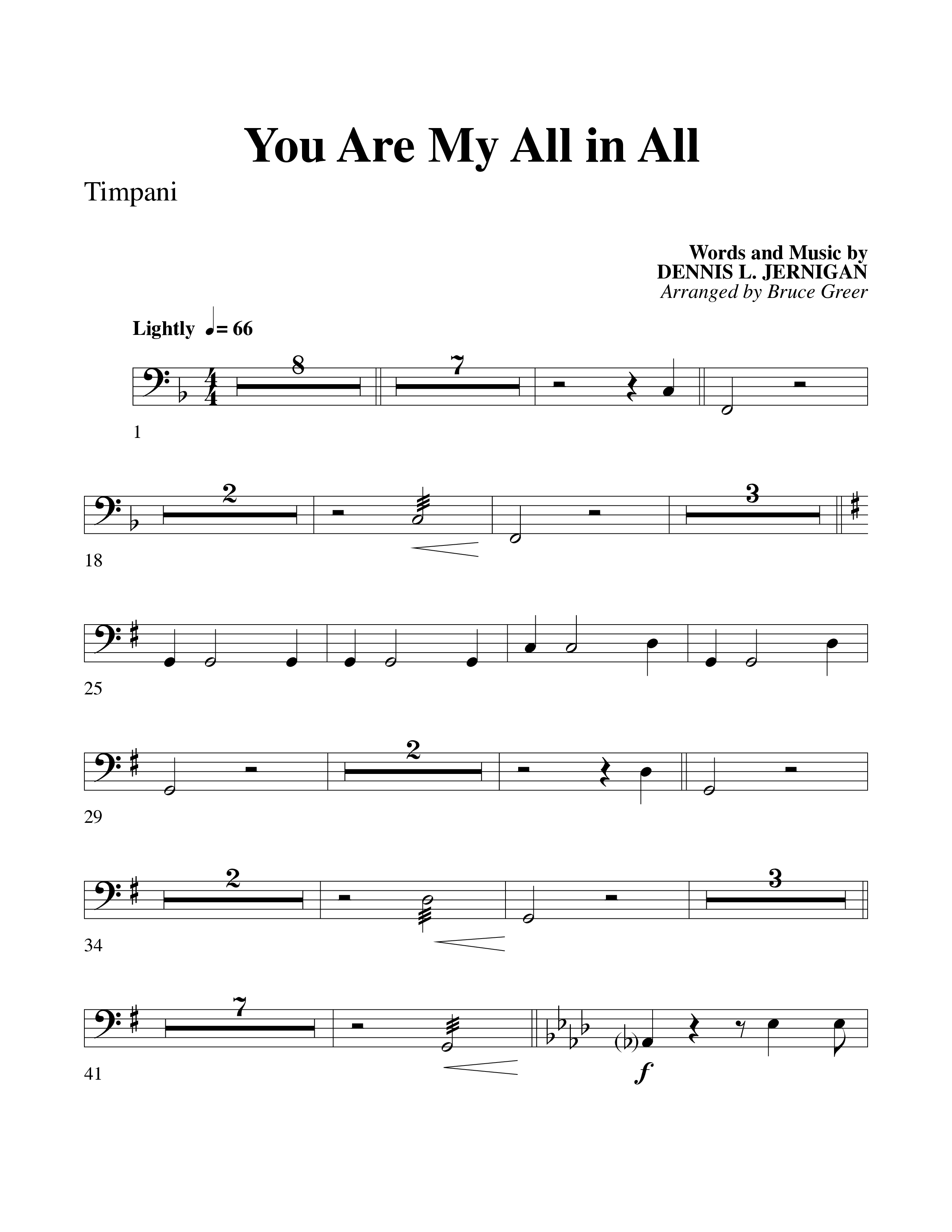 You Are My All In All (Choral Anthem SATB) Timpani (Word Music Choral)