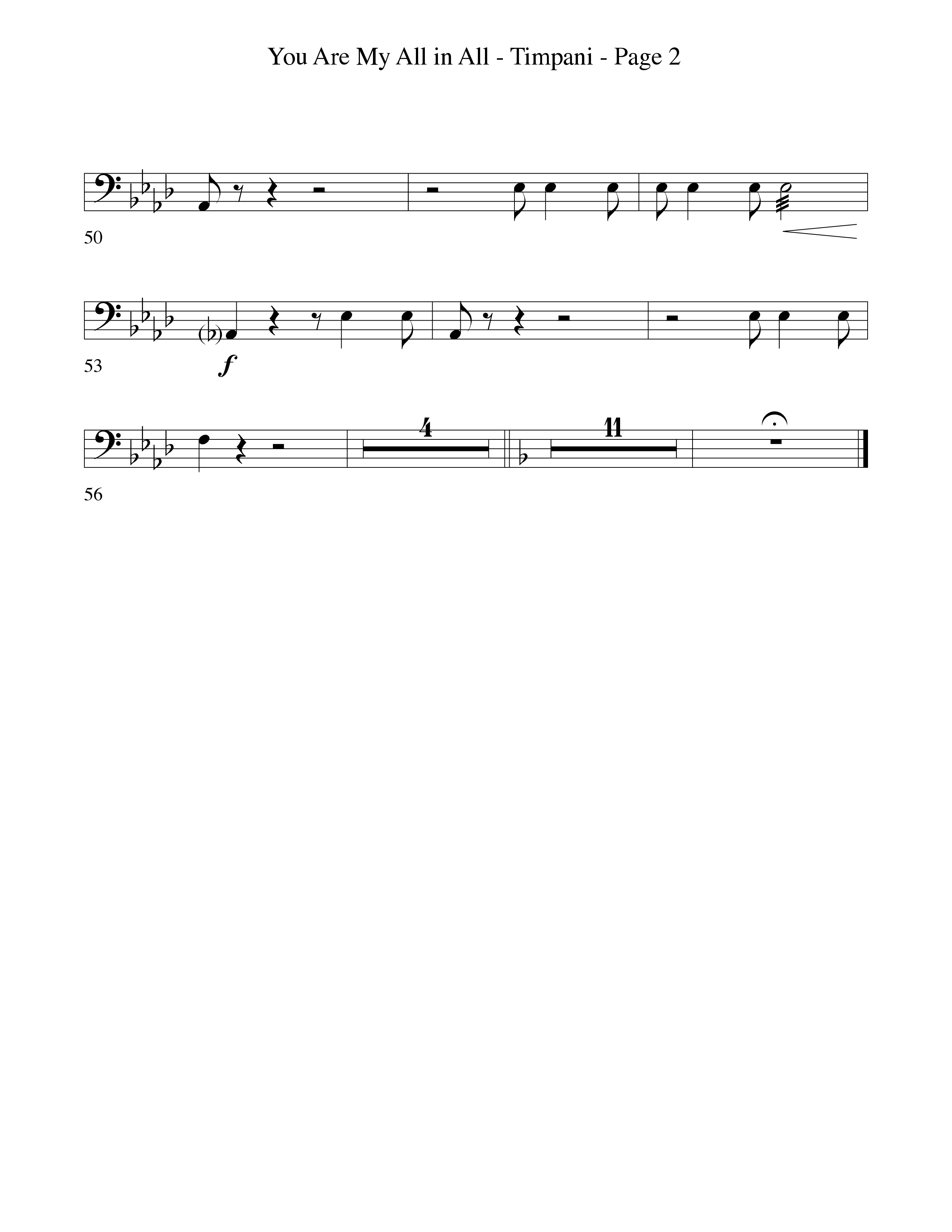 You Are My All In All (Choral Anthem SATB) Timpani (Word Music Choral)
