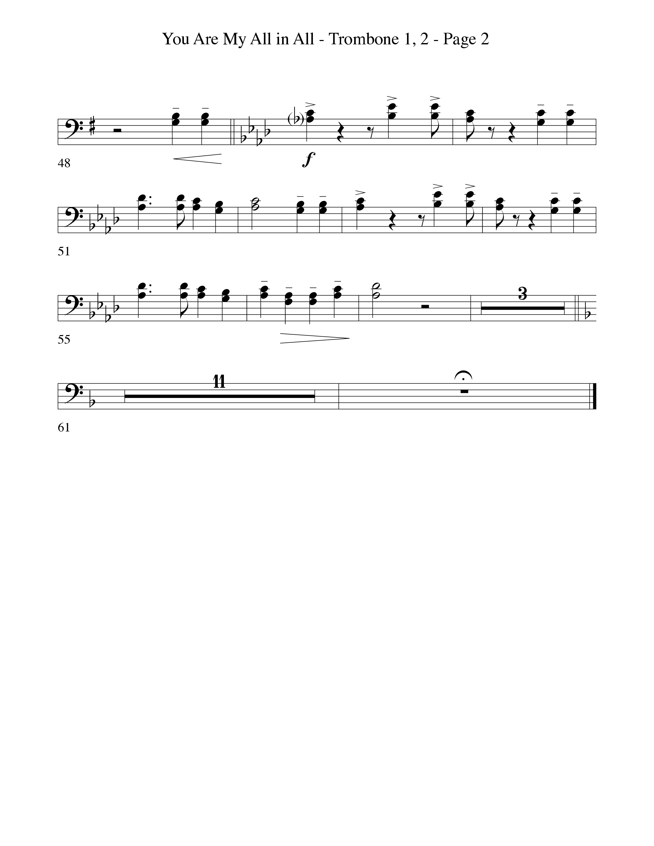 You Are My All In All (Choral Anthem SATB) Trombone 1/2 (Word Music Choral)