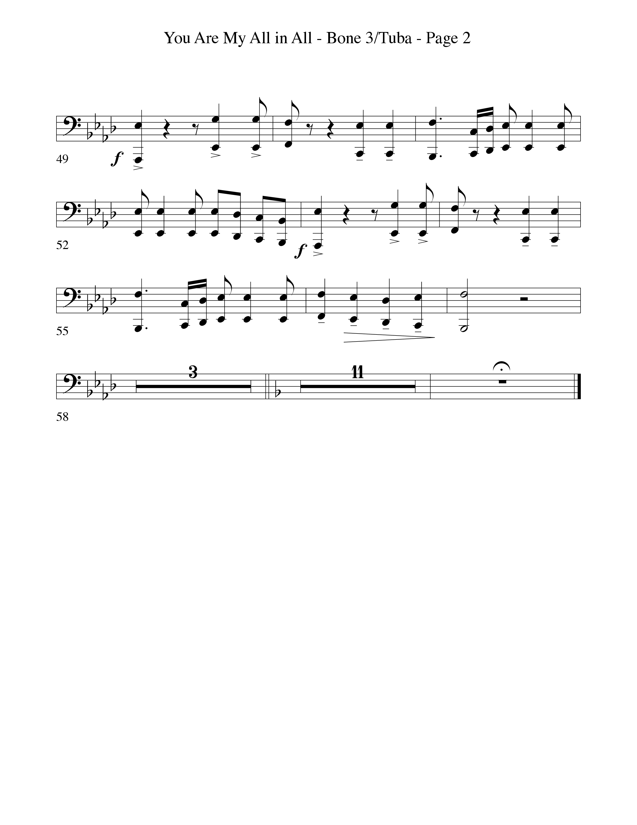 You Are My All In All (Choral Anthem SATB) Trombone 3/Tuba (Word Music Choral)