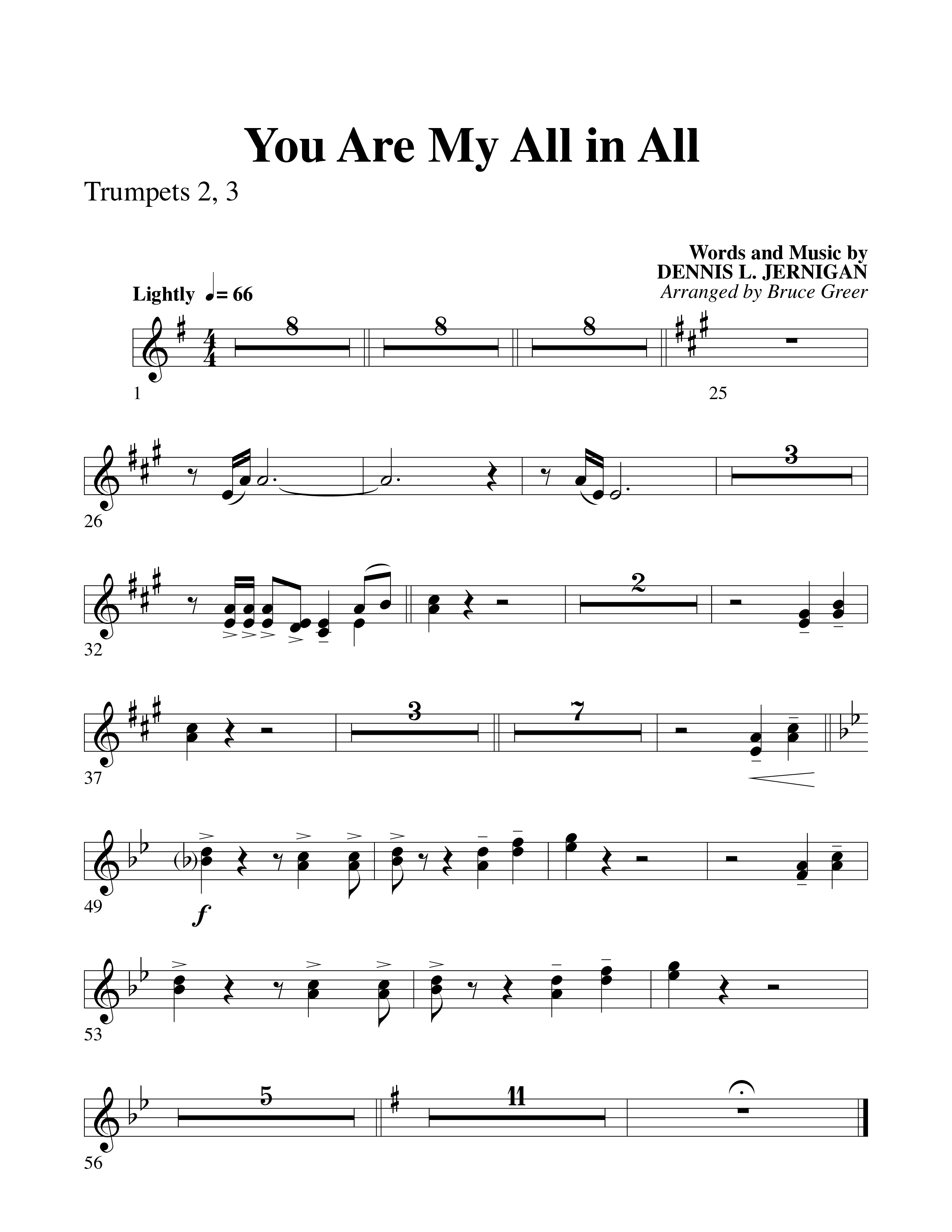 You Are My All In All (Choral Anthem SATB) Trumpet 2/3 (Word Music Choral)