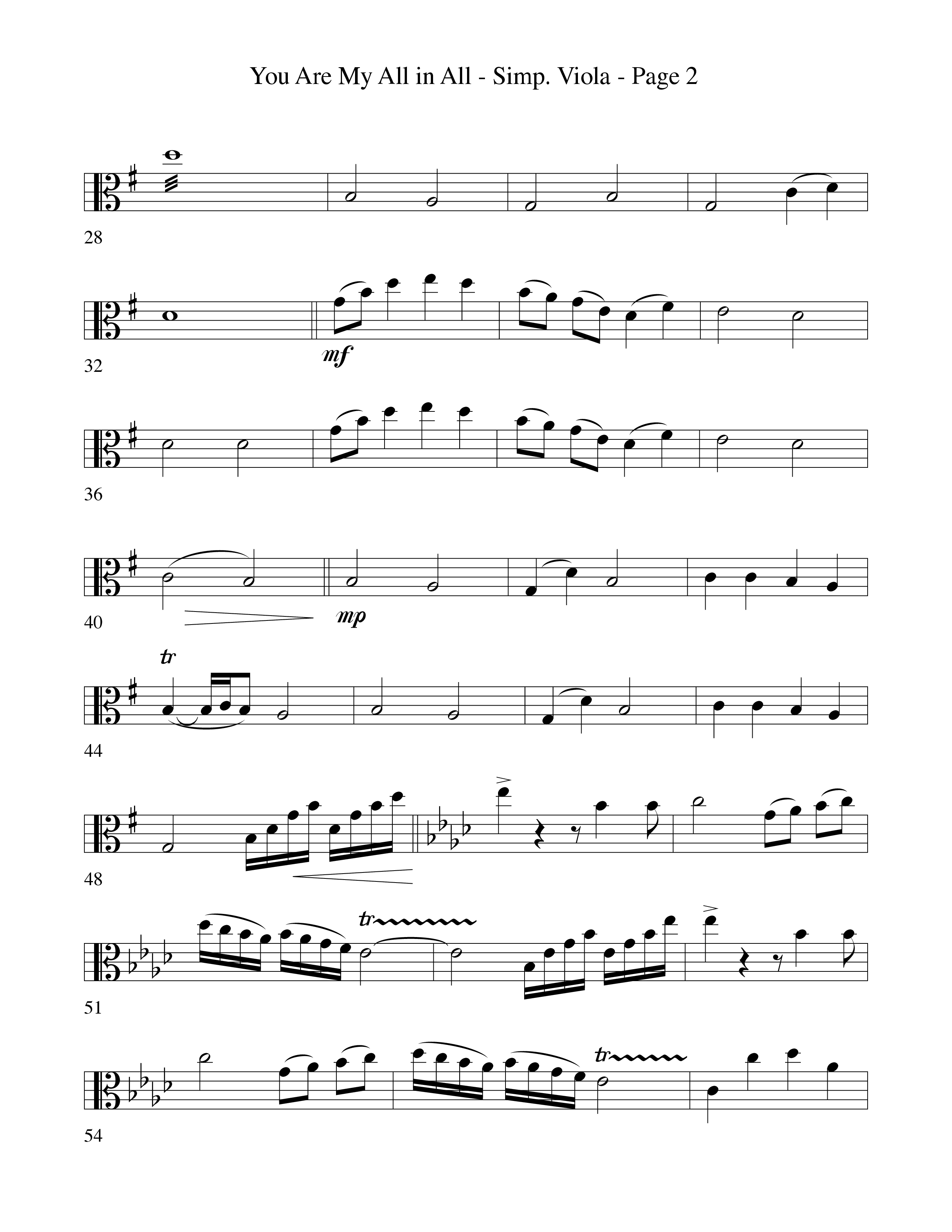 You Are My All In All (Choral Anthem SATB) Viola (Word Music Choral)