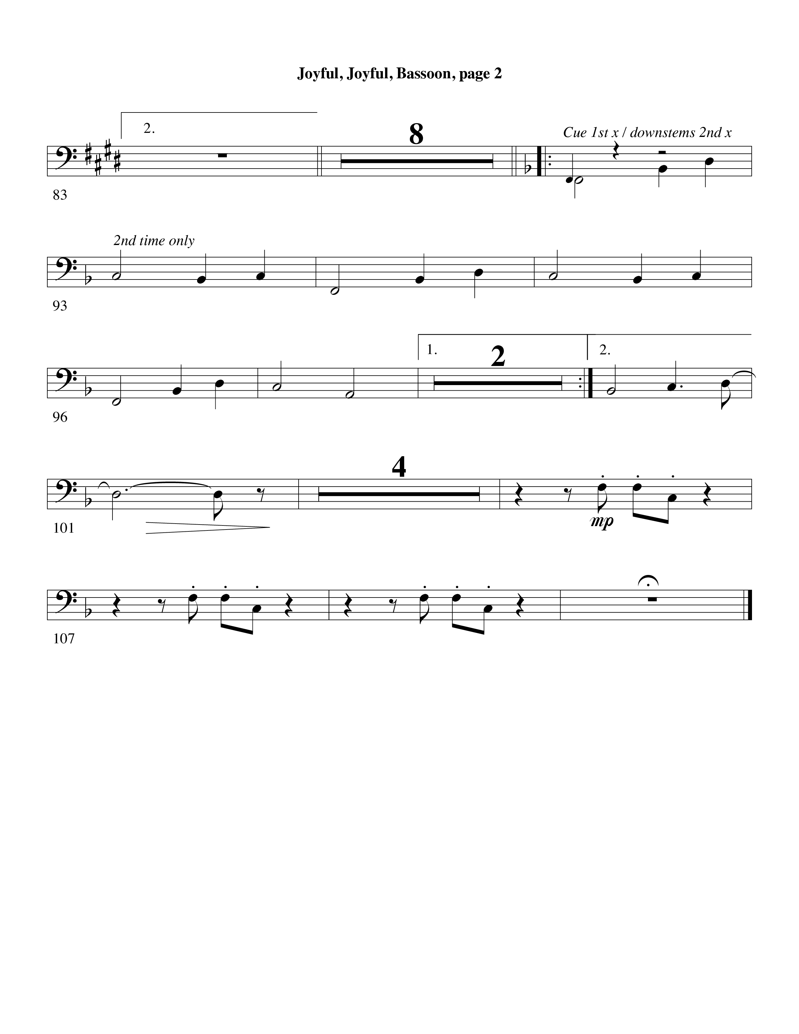 Joyful Joyful We Adore Thee (with Cry Of My Heart) (Choral Anthem SATB) Bassoon (Word Music Choral / Arr. Michael W. Smith / Arr. Gary Rhodes)