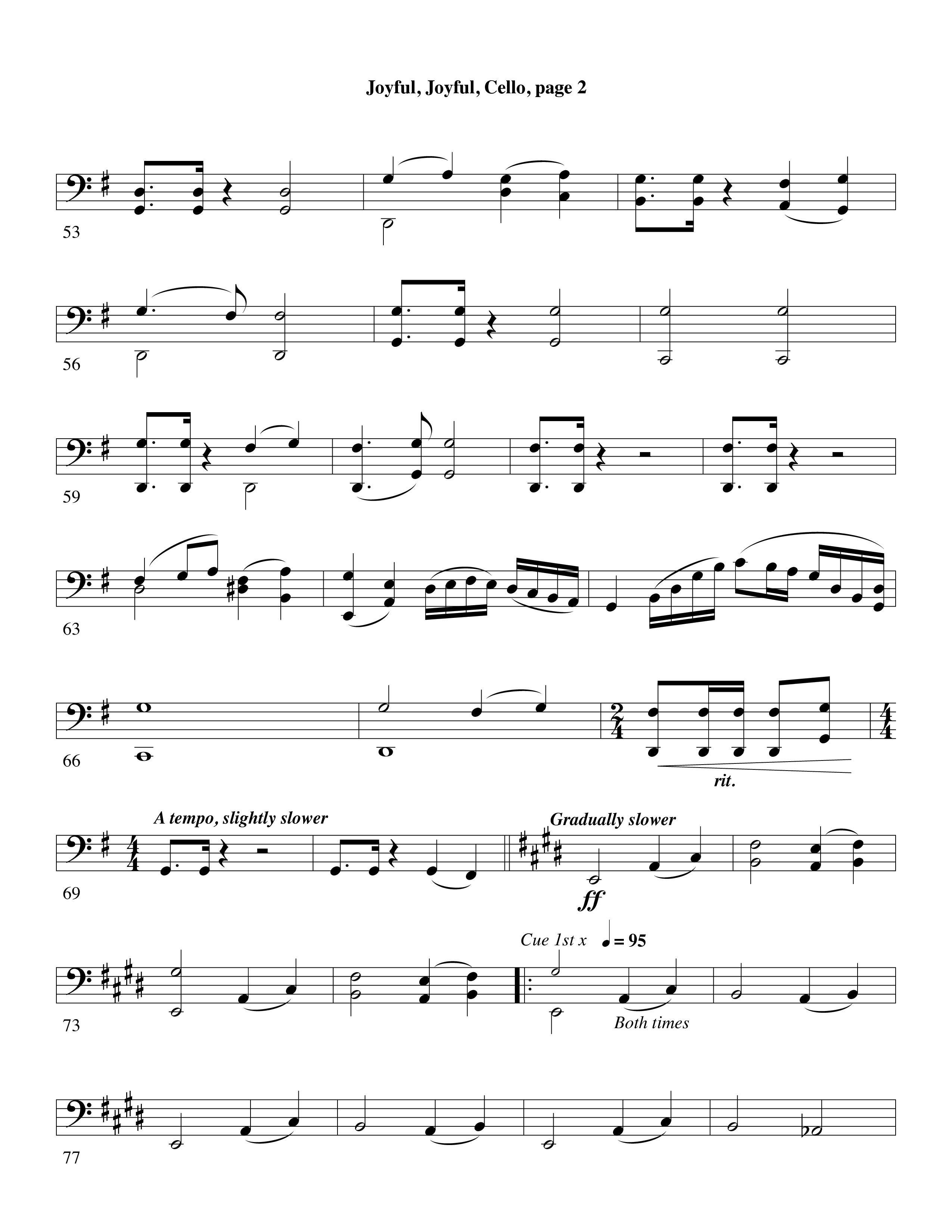 Joyful Joyful We Adore Thee (with Cry Of My Heart) (Choral Anthem SATB) Cello (Word Music Choral / Arr. Michael W. Smith / Arr. Gary Rhodes)