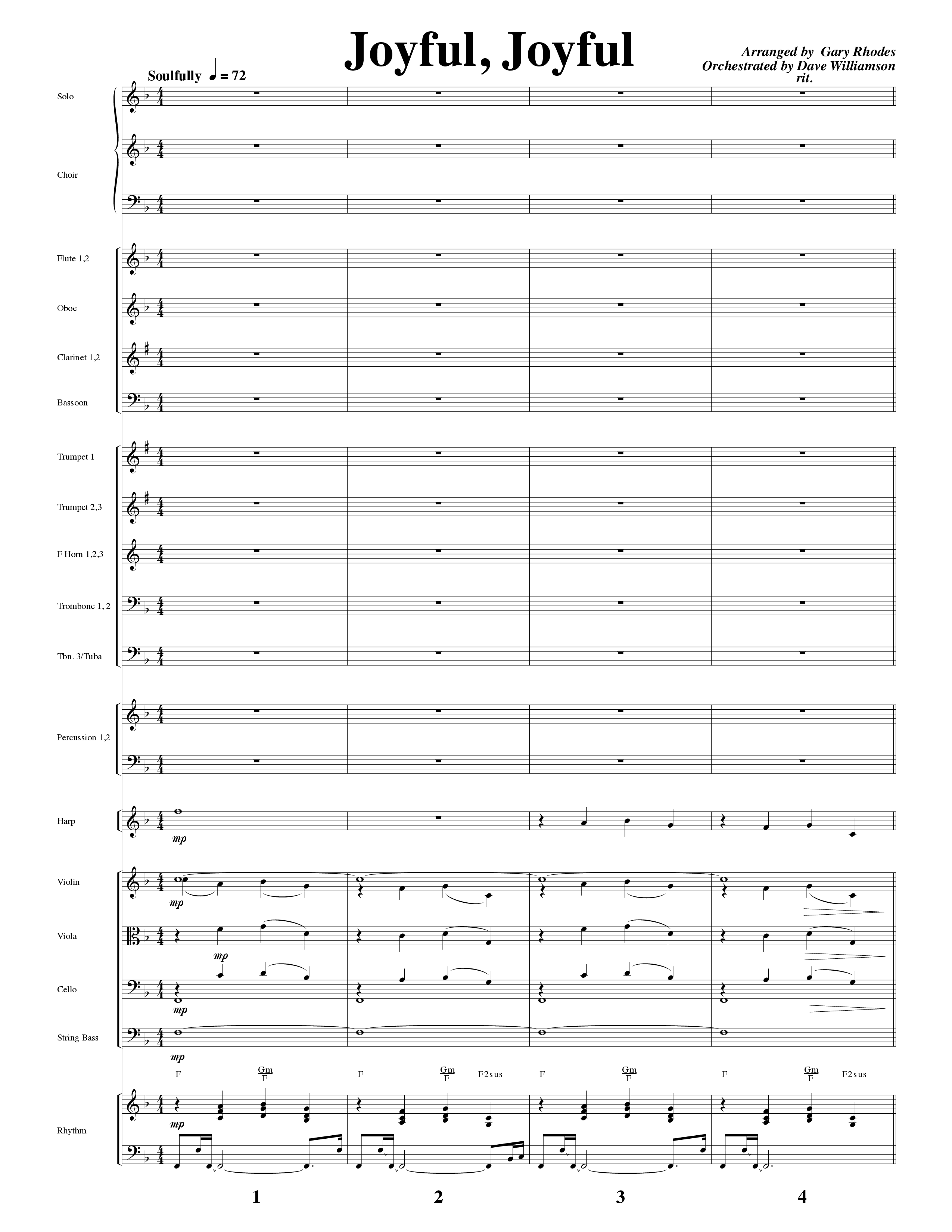 Joyful Joyful We Adore Thee (with Cry Of My Heart) (Choral Anthem SATB) Orchestration (Word Music Choral / Arr. Michael W. Smith / Arr. Gary Rhodes)