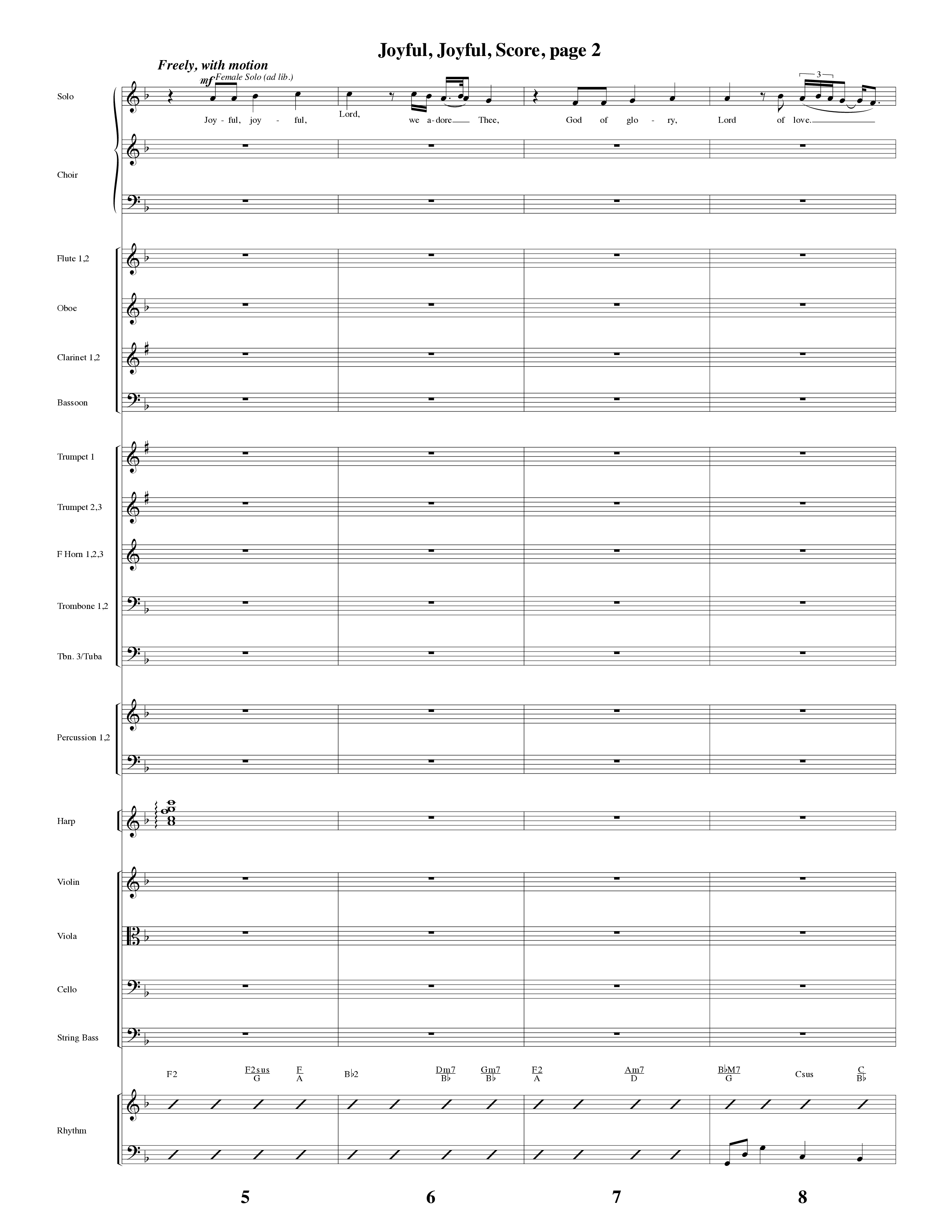 Joyful Joyful We Adore Thee (with Cry Of My Heart) (Choral Anthem SATB) Orchestration (Word Music Choral / Arr. Michael W. Smith / Arr. Gary Rhodes)