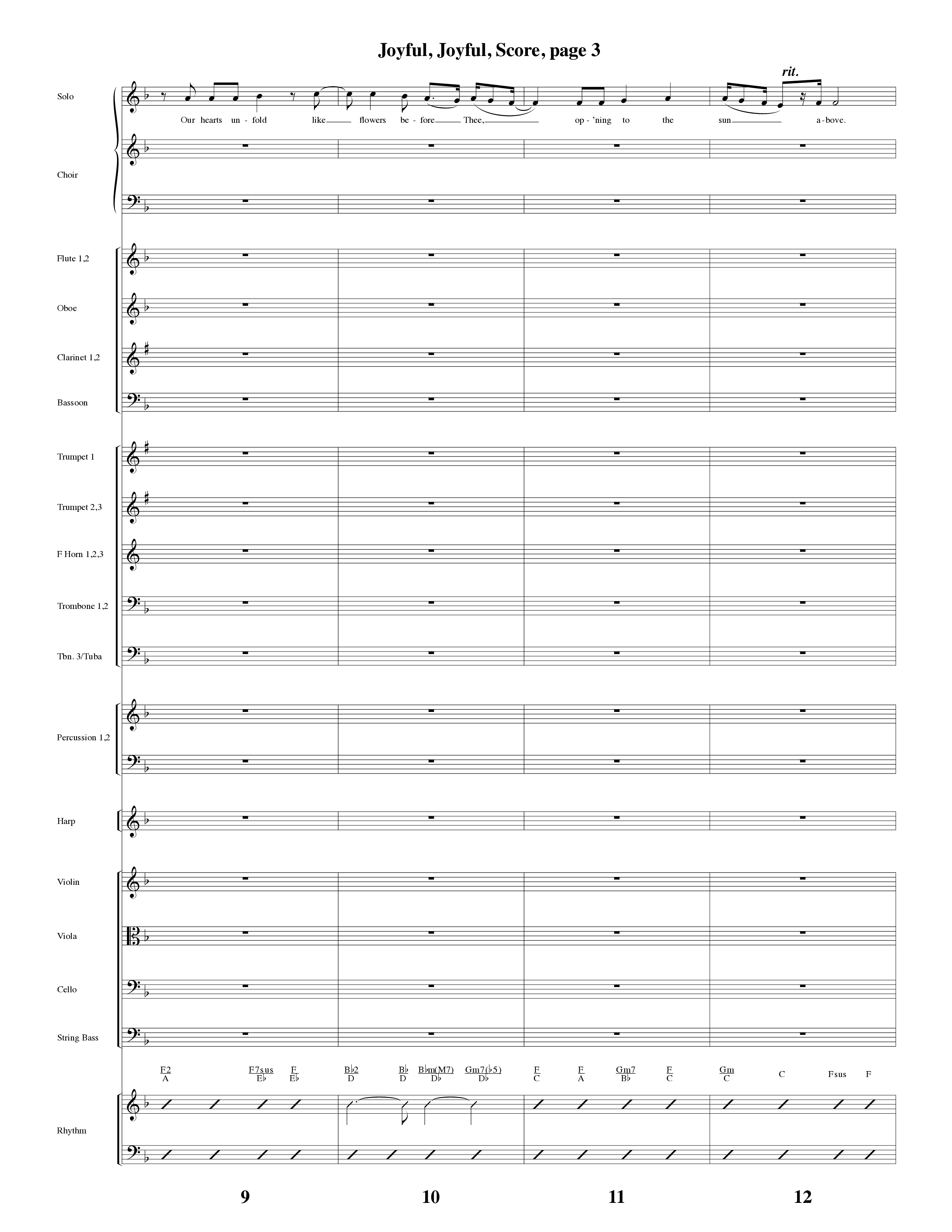 Joyful Joyful We Adore Thee (with Cry Of My Heart) (Choral Anthem SATB) Orchestration (Word Music Choral / Arr. Michael W. Smith / Arr. Gary Rhodes)