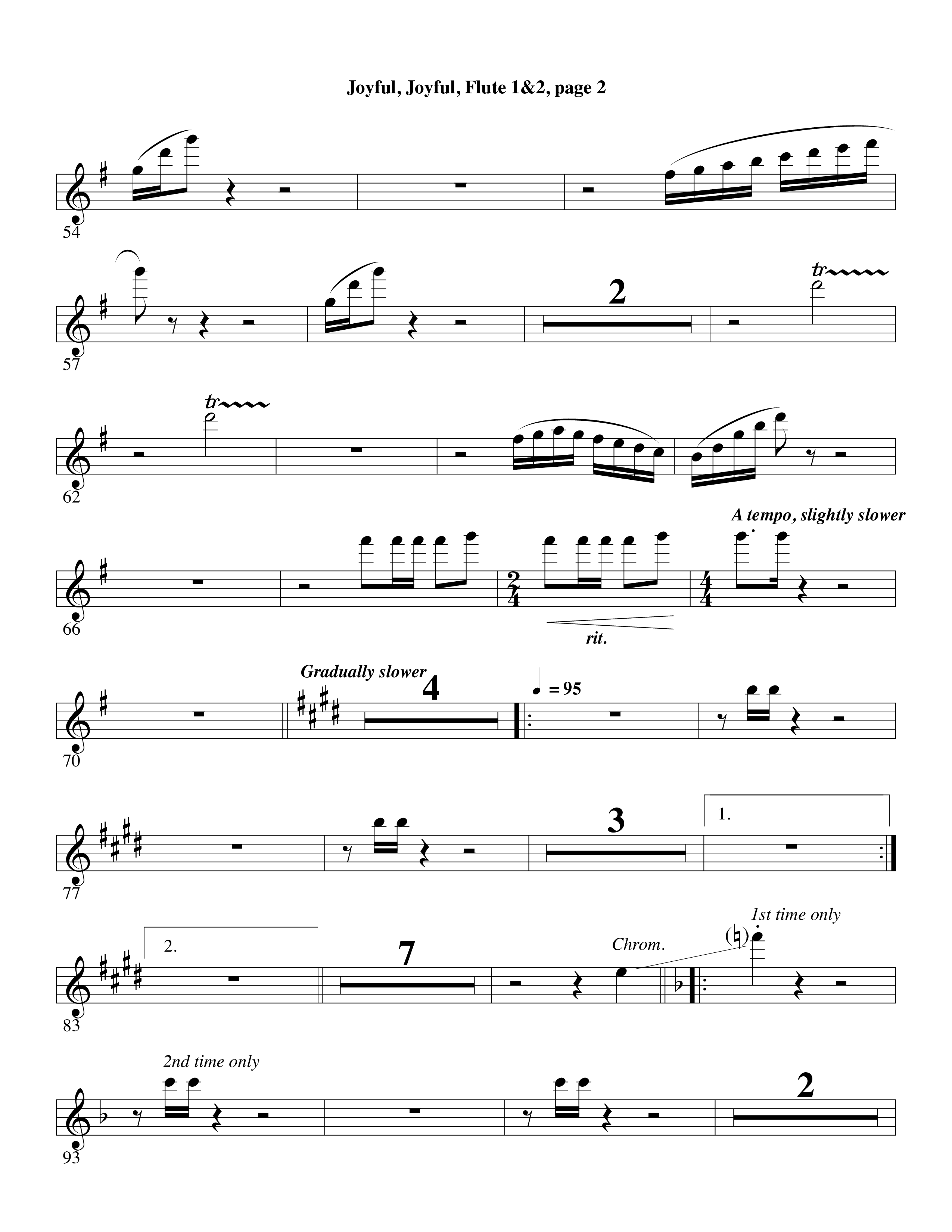 Joyful Joyful We Adore Thee (with Cry Of My Heart) (Choral Anthem SATB) Flute 1/2 (Word Music Choral / Arr. Michael W. Smith / Arr. Gary Rhodes)