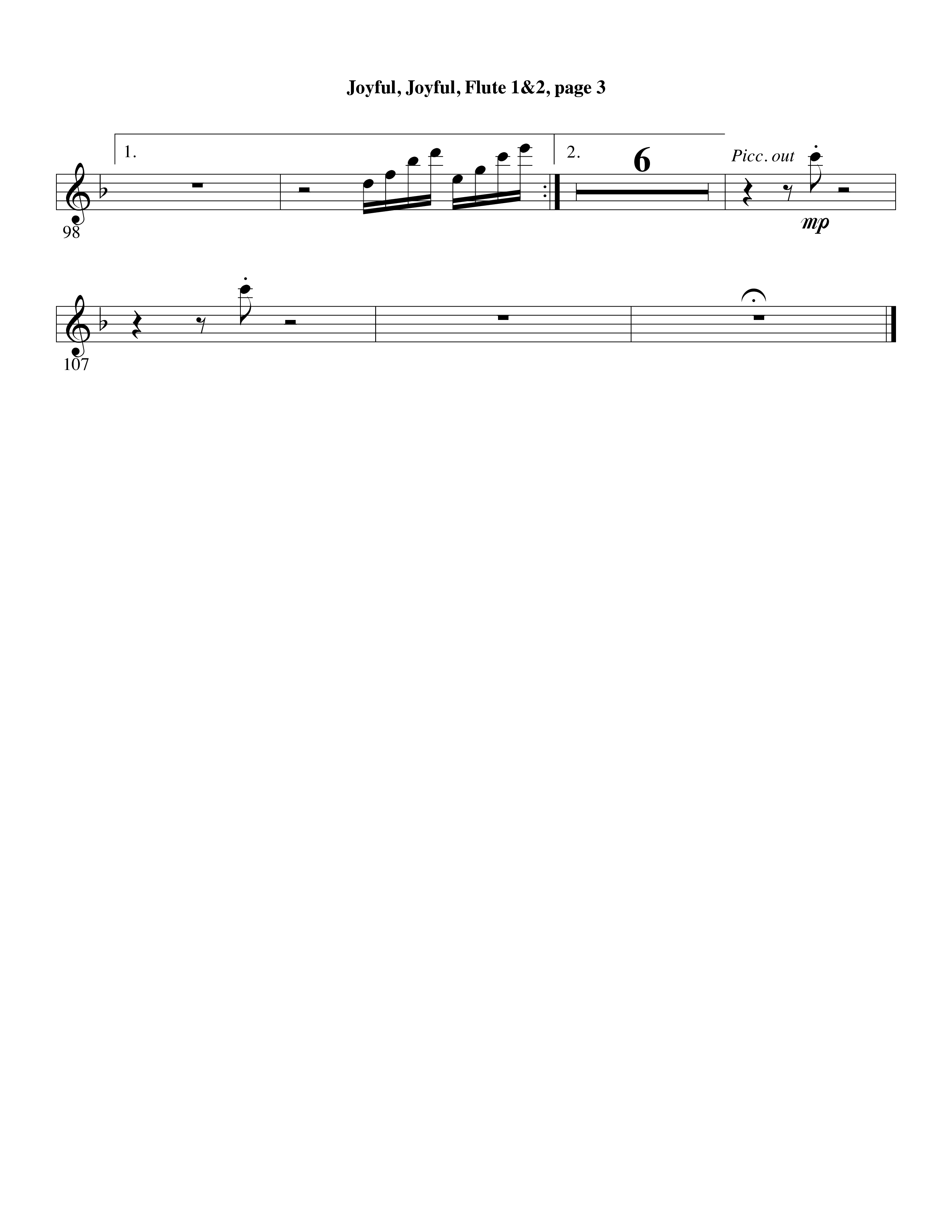 Joyful Joyful We Adore Thee (with Cry Of My Heart) (Choral Anthem SATB) Flute 1/2 (Word Music Choral / Arr. Michael W. Smith / Arr. Gary Rhodes)