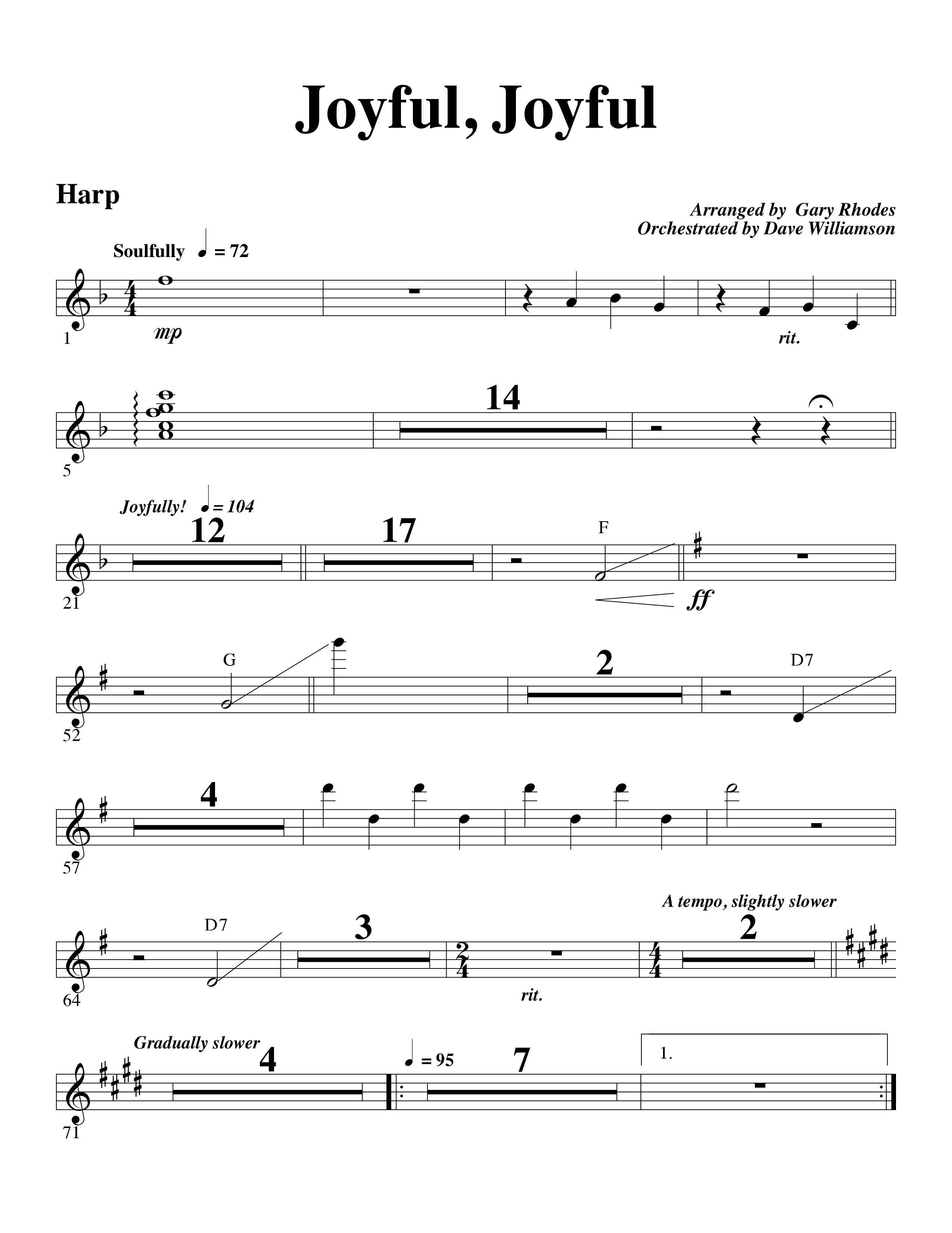 Joyful Joyful We Adore Thee (with Cry Of My Heart) (Choral Anthem SATB) Harp (Word Music Choral / Arr. Michael W. Smith / Arr. Gary Rhodes)