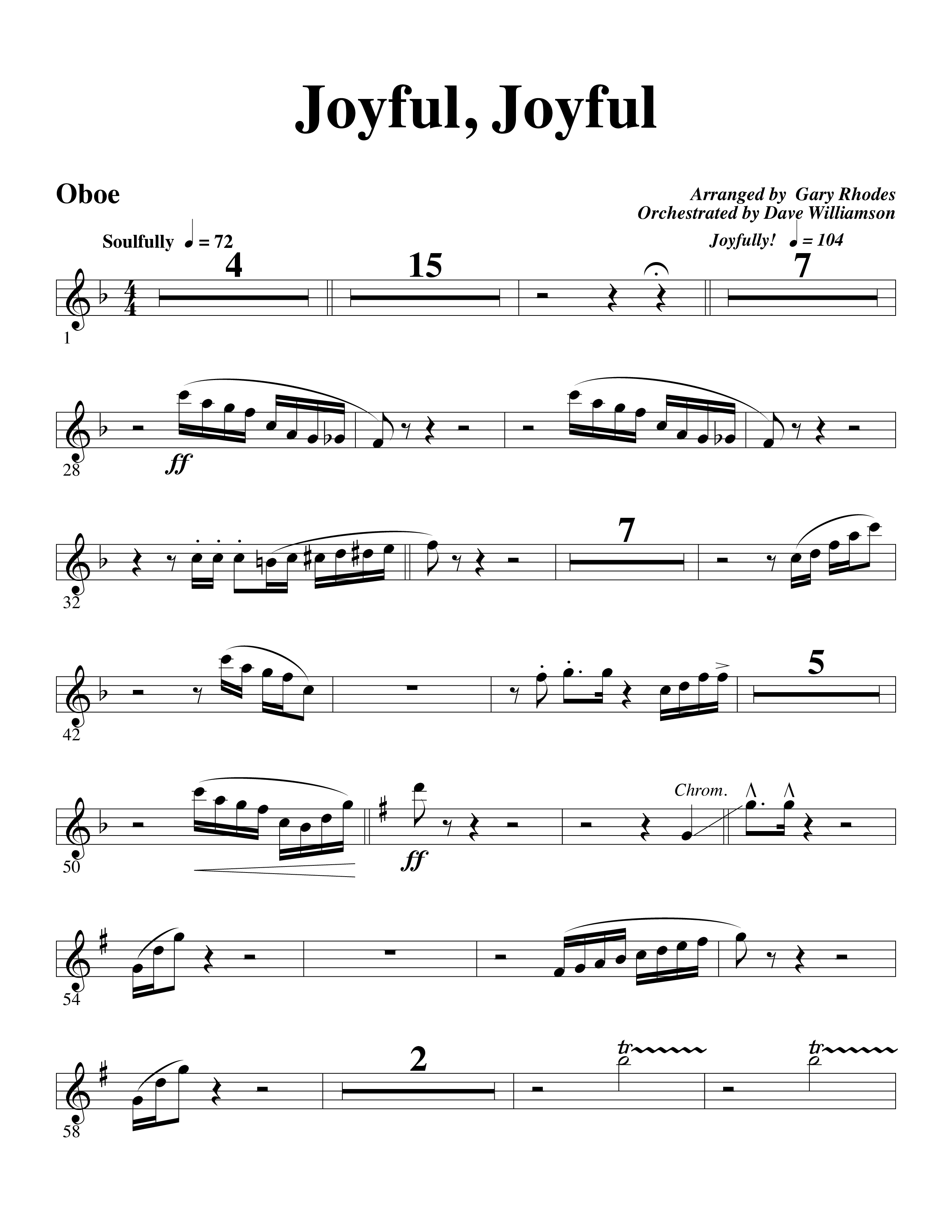 Joyful Joyful We Adore Thee (with Cry Of My Heart) (Choral Anthem SATB) Oboe (Word Music Choral / Arr. Michael W. Smith / Arr. Gary Rhodes)