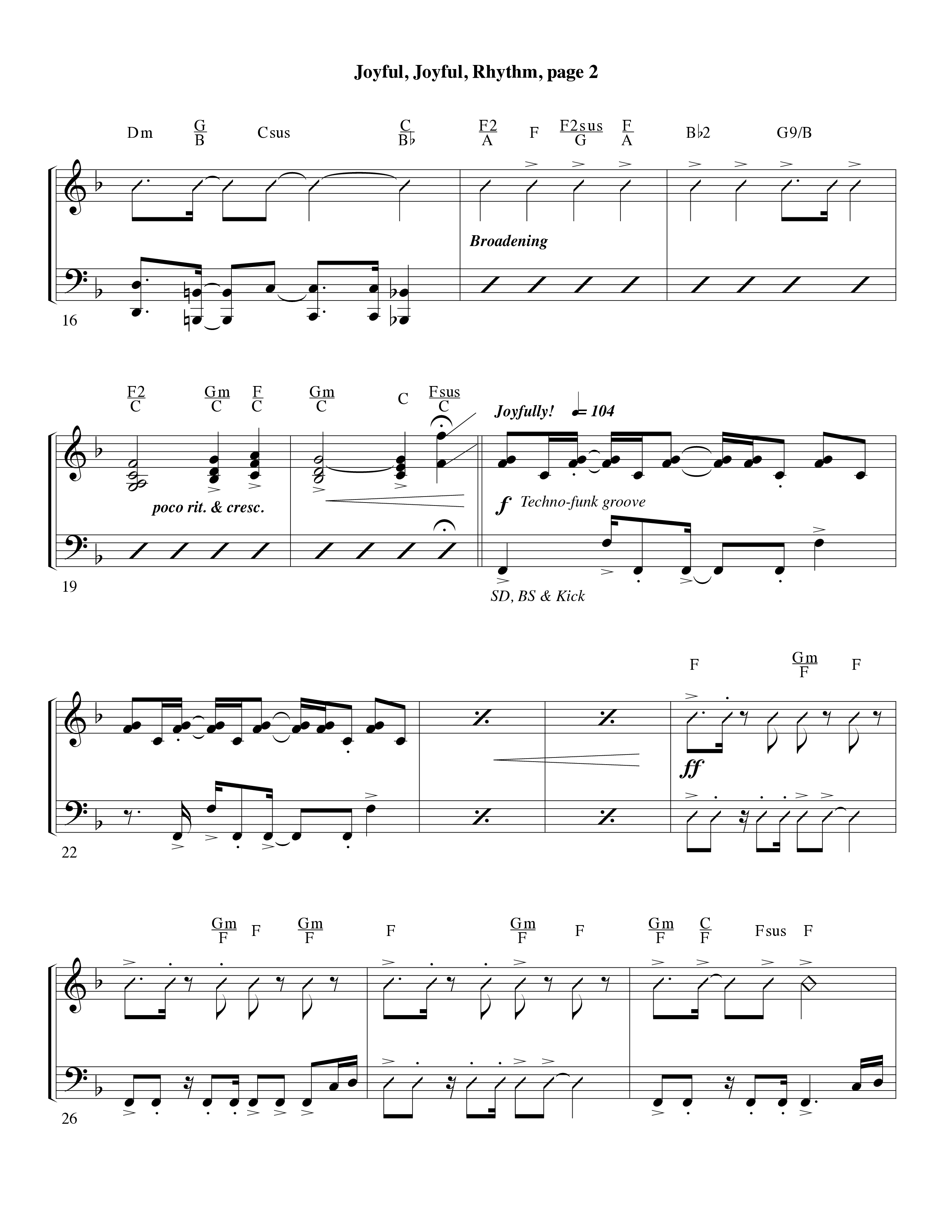 Joyful Joyful We Adore Thee (with Cry Of My Heart) (Choral Anthem SATB) Rhythm Chart (Word Music Choral / Arr. Michael W. Smith / Arr. Gary Rhodes)