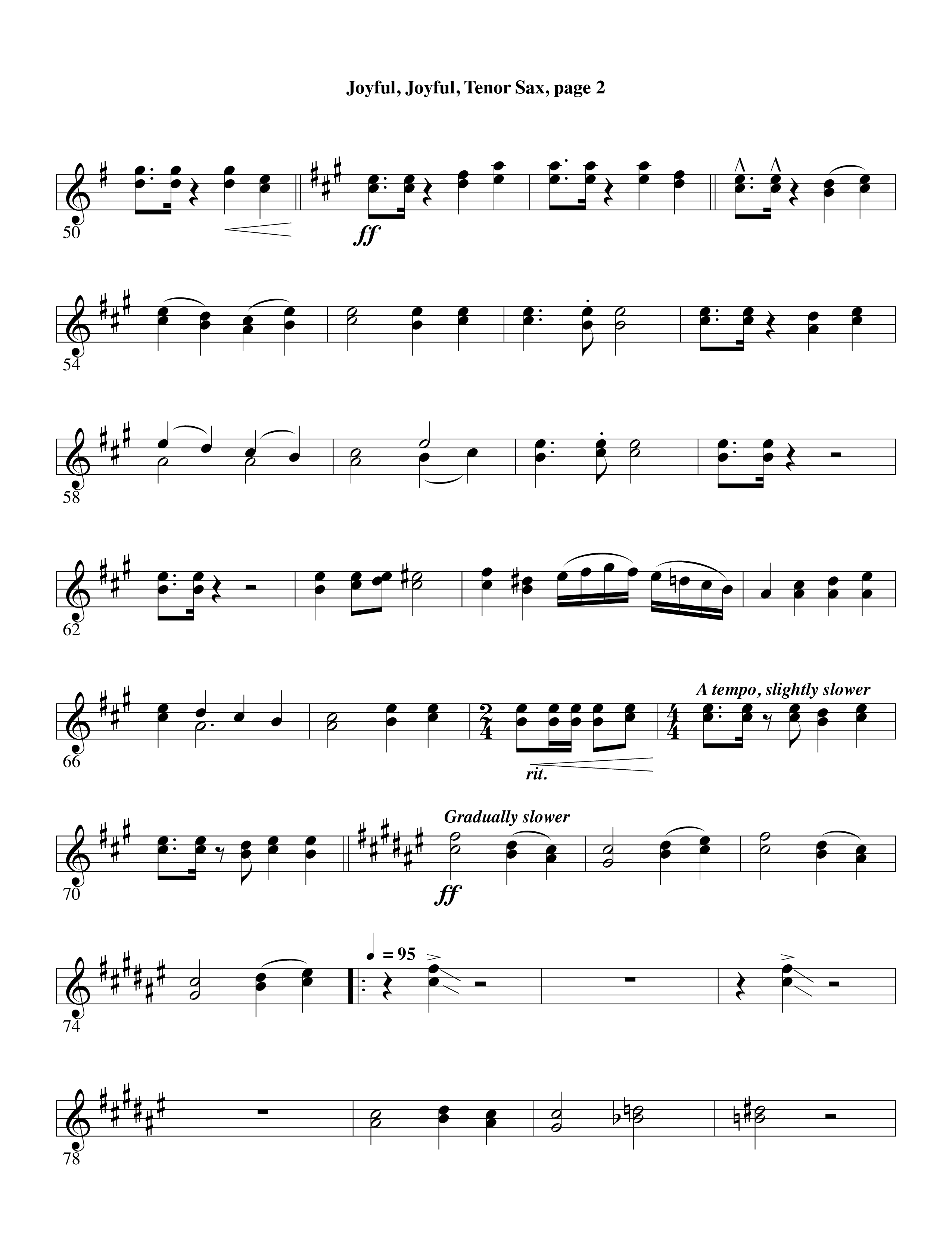 Joyful Joyful We Adore Thee (with Cry Of My Heart) (Choral Anthem SATB) Tenor Sax 1 (Word Music Choral / Arr. Michael W. Smith / Arr. Gary Rhodes)