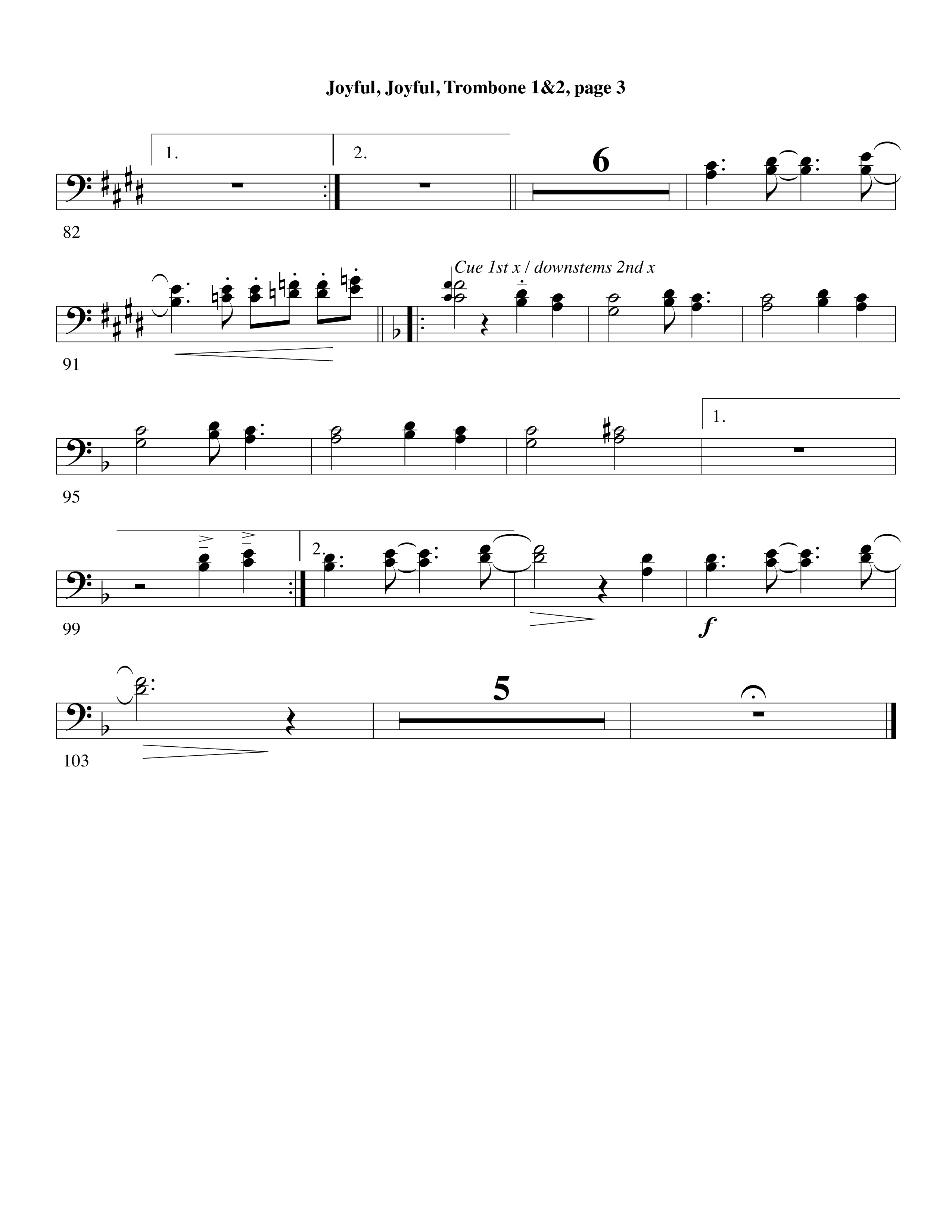 Joyful Joyful We Adore Thee (with Cry Of My Heart) (Choral Anthem SATB) Trombone 1/2 (Word Music Choral / Arr. Michael W. Smith / Arr. Gary Rhodes)