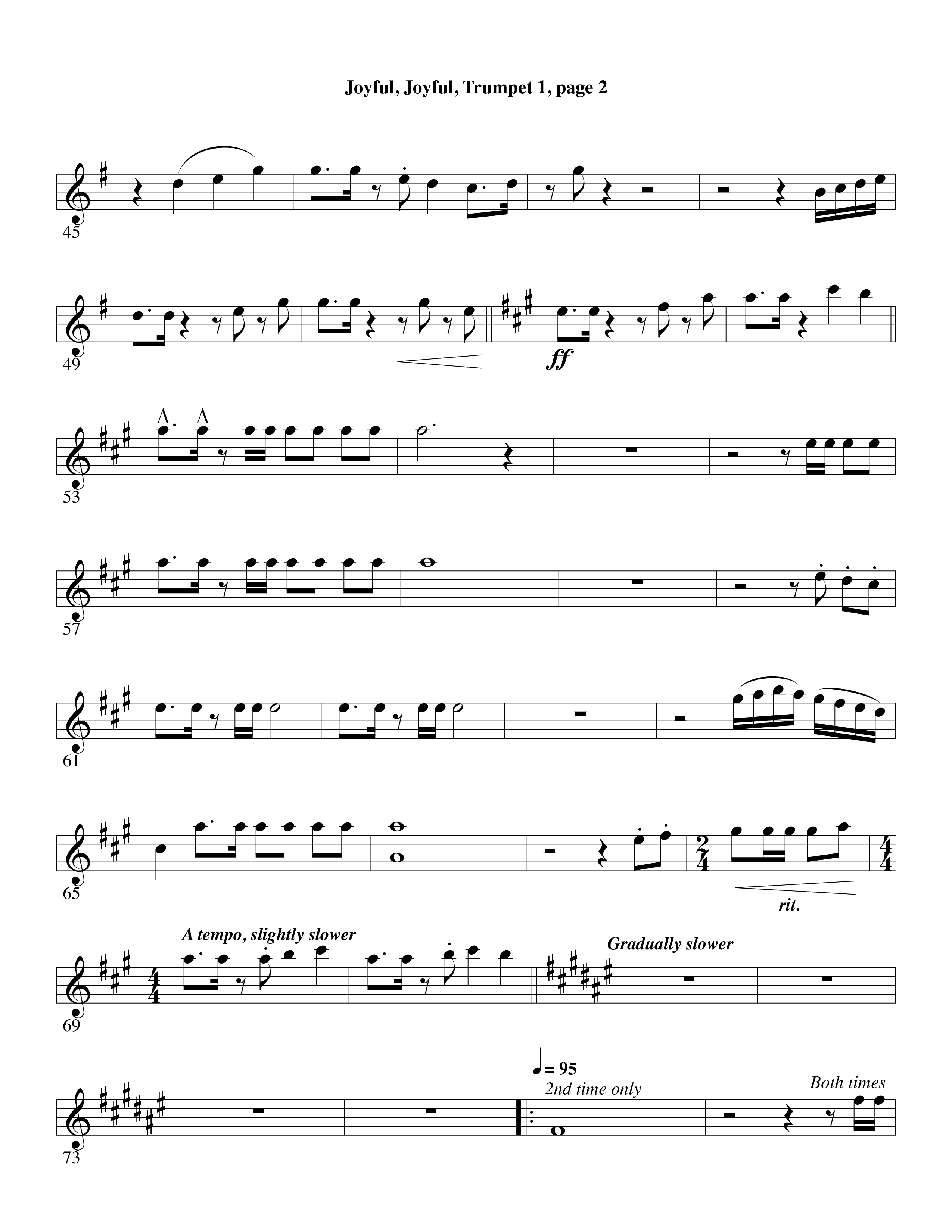 Joyful Joyful We Adore Thee (with Cry Of My Heart) (Choral Anthem SATB) Trumpet 1 (Word Music Choral / Arr. Michael W. Smith / Arr. Gary Rhodes)