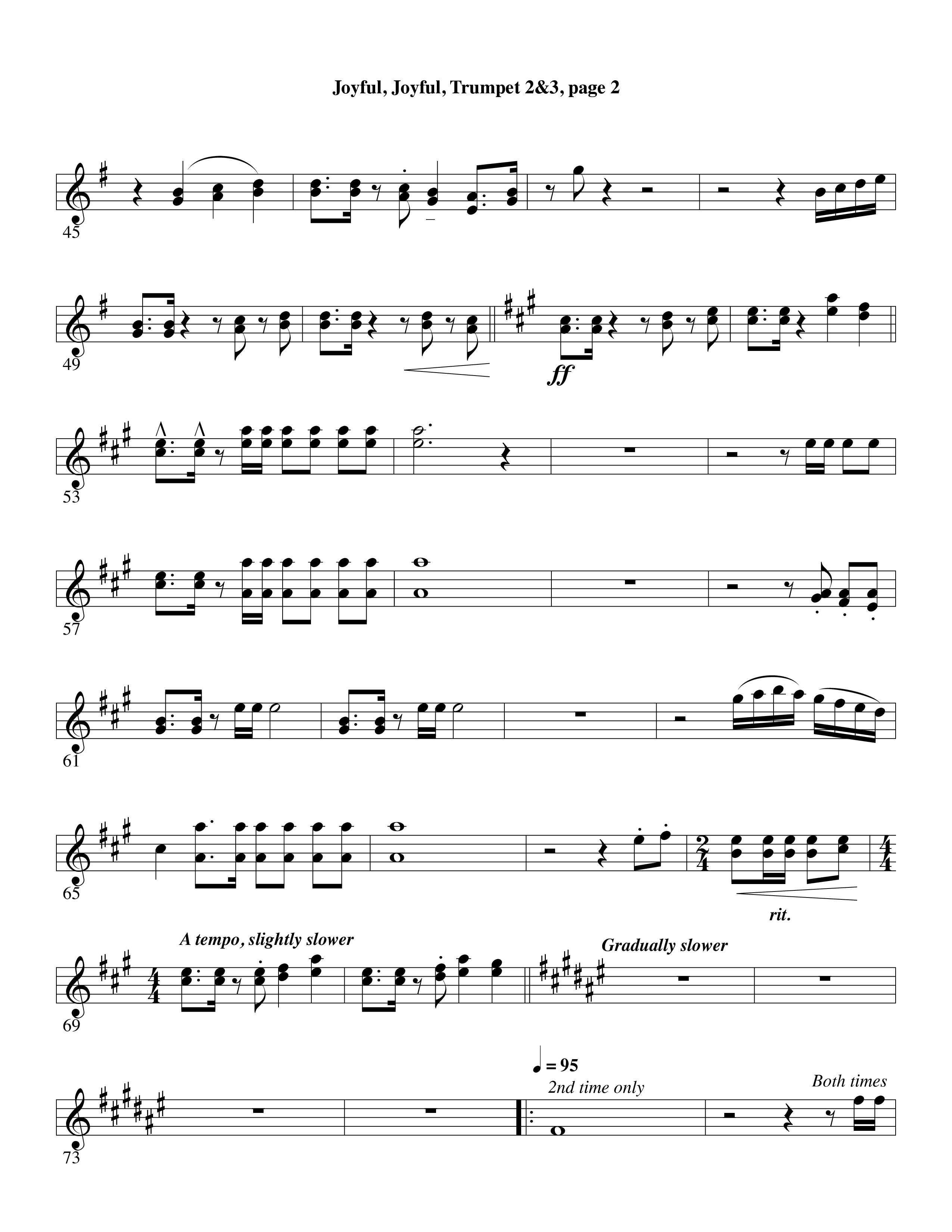 Joyful Joyful We Adore Thee (with Cry Of My Heart) (Choral Anthem SATB) Trumpet 2/3 (Word Music Choral / Arr. Michael W. Smith / Arr. Gary Rhodes)