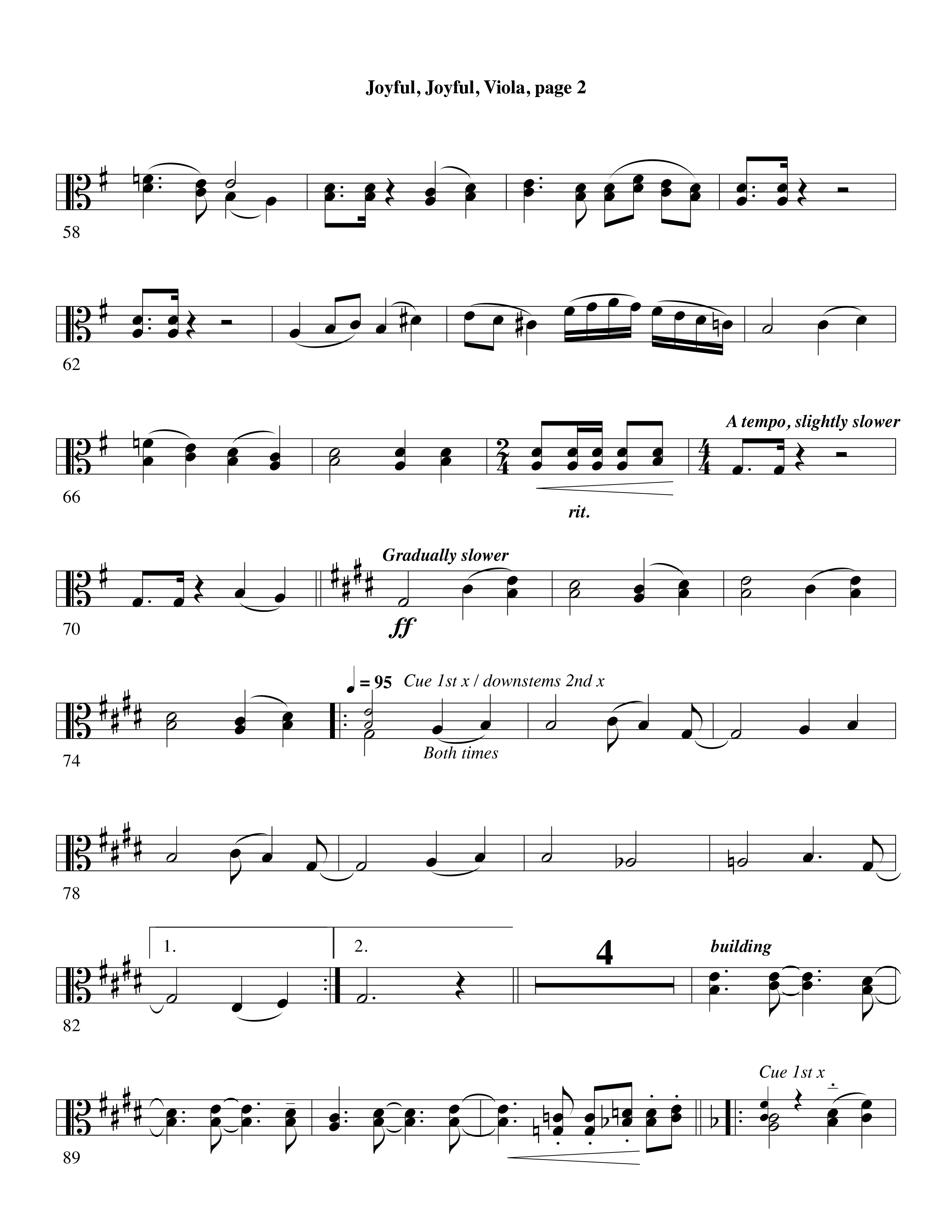 Joyful Joyful We Adore Thee (with Cry Of My Heart) (Choral Anthem SATB) Viola (Word Music Choral / Arr. Michael W. Smith / Arr. Gary Rhodes)