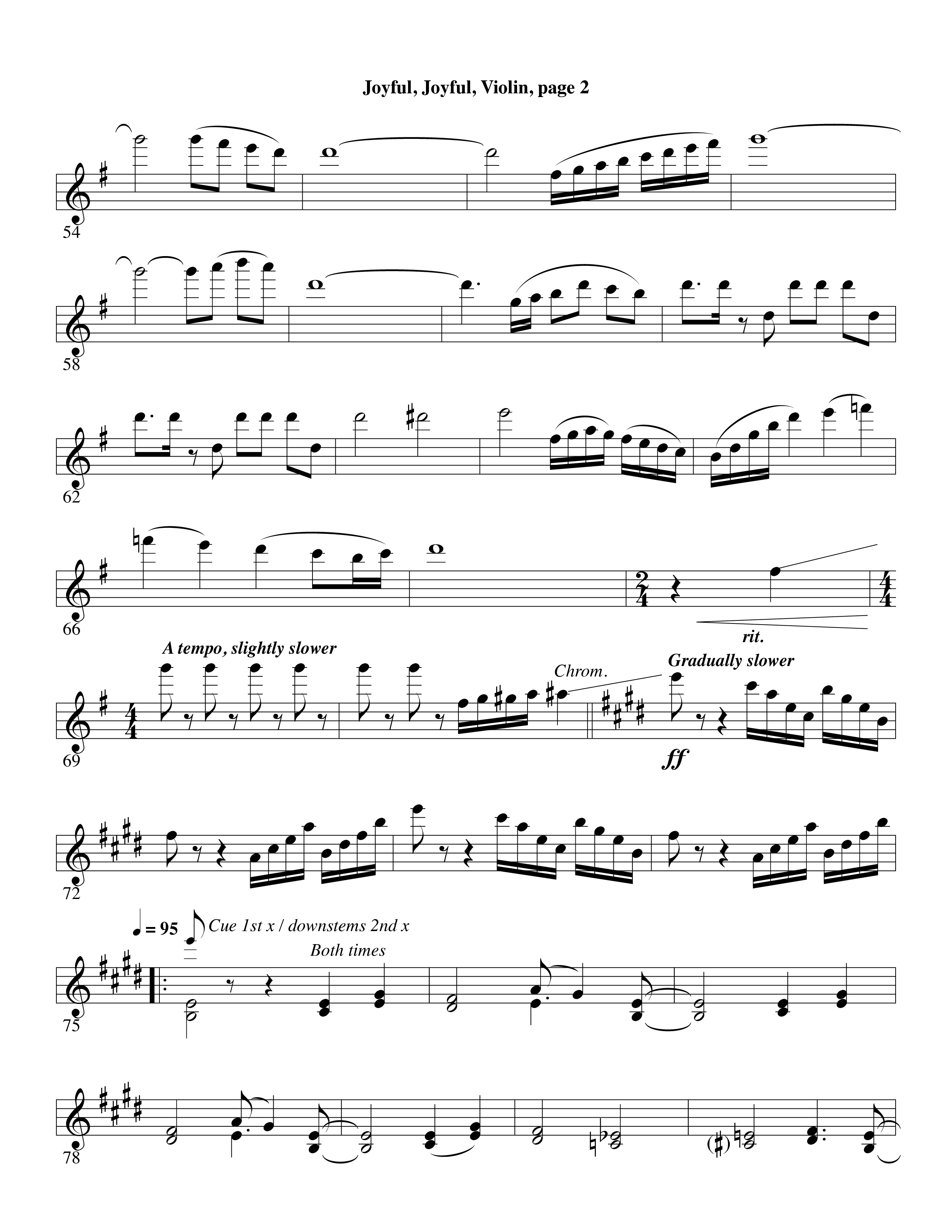 Joyful Joyful We Adore Thee (with Cry Of My Heart) (Choral Anthem SATB) Violins (Word Music Choral / Arr. Michael W. Smith / Arr. Gary Rhodes)