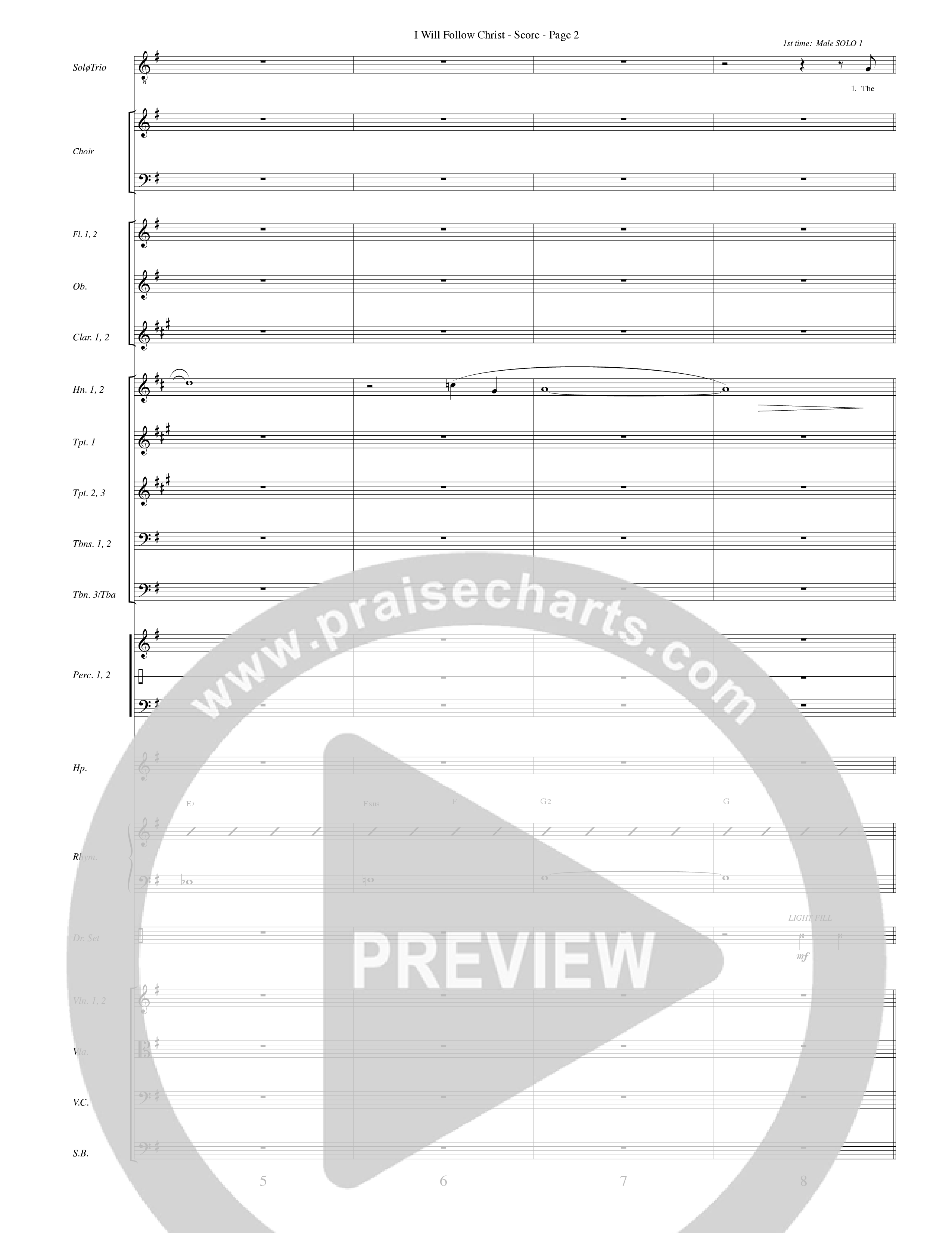 I Will Follow Christ (Choral Anthem SATB) Orchestration (Word Music Choral / Arr. Camp Kirkland)