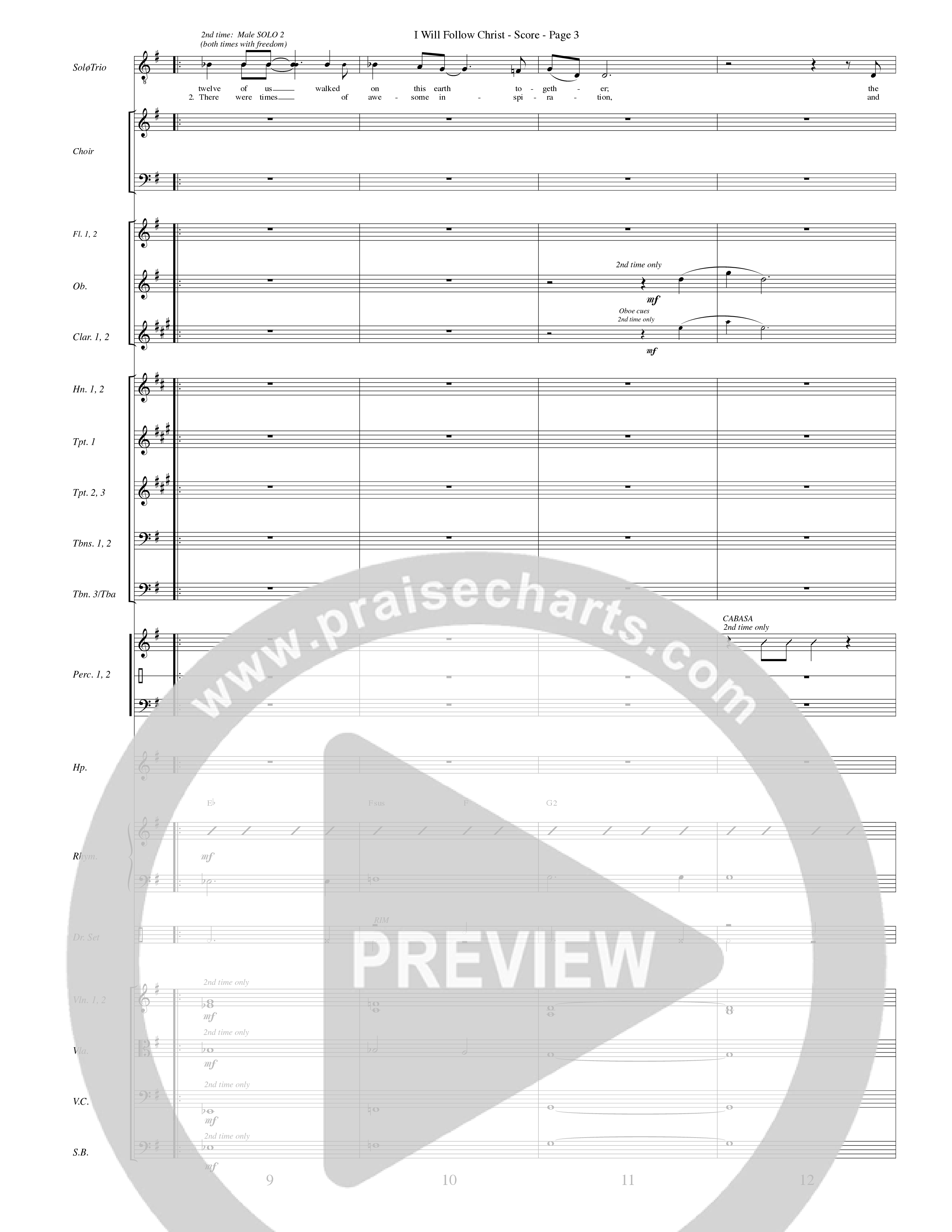 I Will Follow Christ (Choral Anthem SATB) Orchestration (Word Music Choral / Arr. Camp Kirkland)