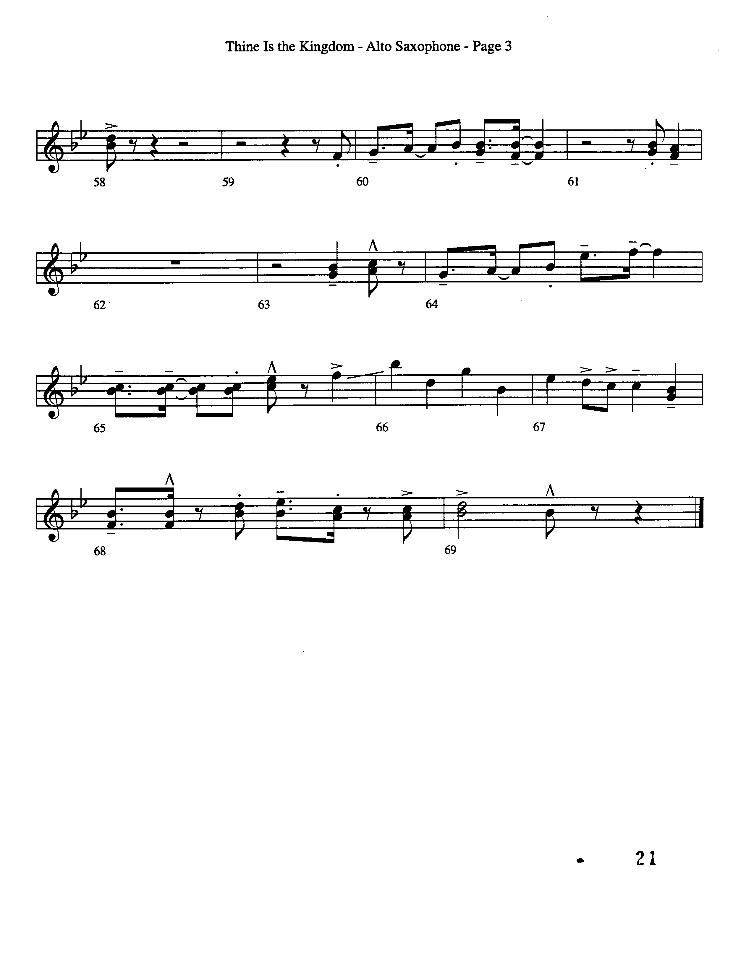 Thine Is The Kingdom (Choral Anthem SATB) Alto Sax (Word Music Choral / Arr. David Clydesdale)