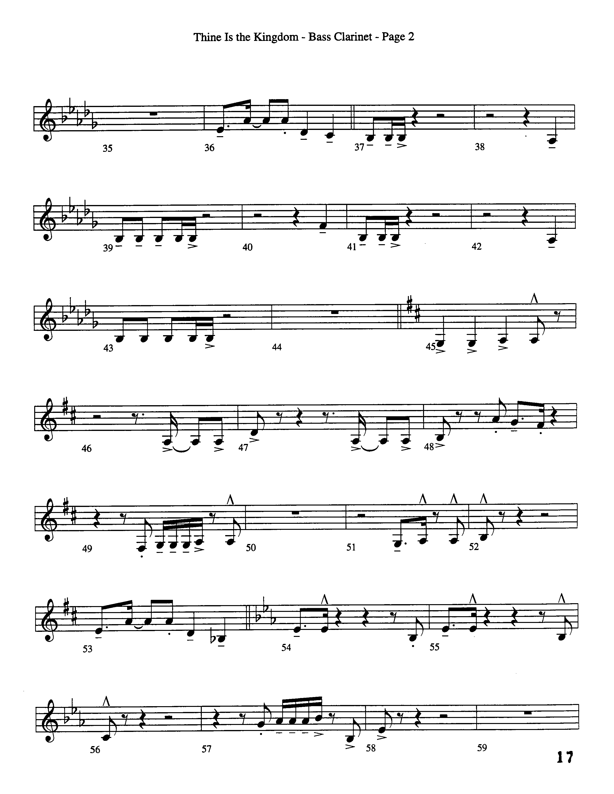 Thine Is The Kingdom (Choral Anthem SATB) Bass Clarinet (Word Music Choral / Arr. David Clydesdale)