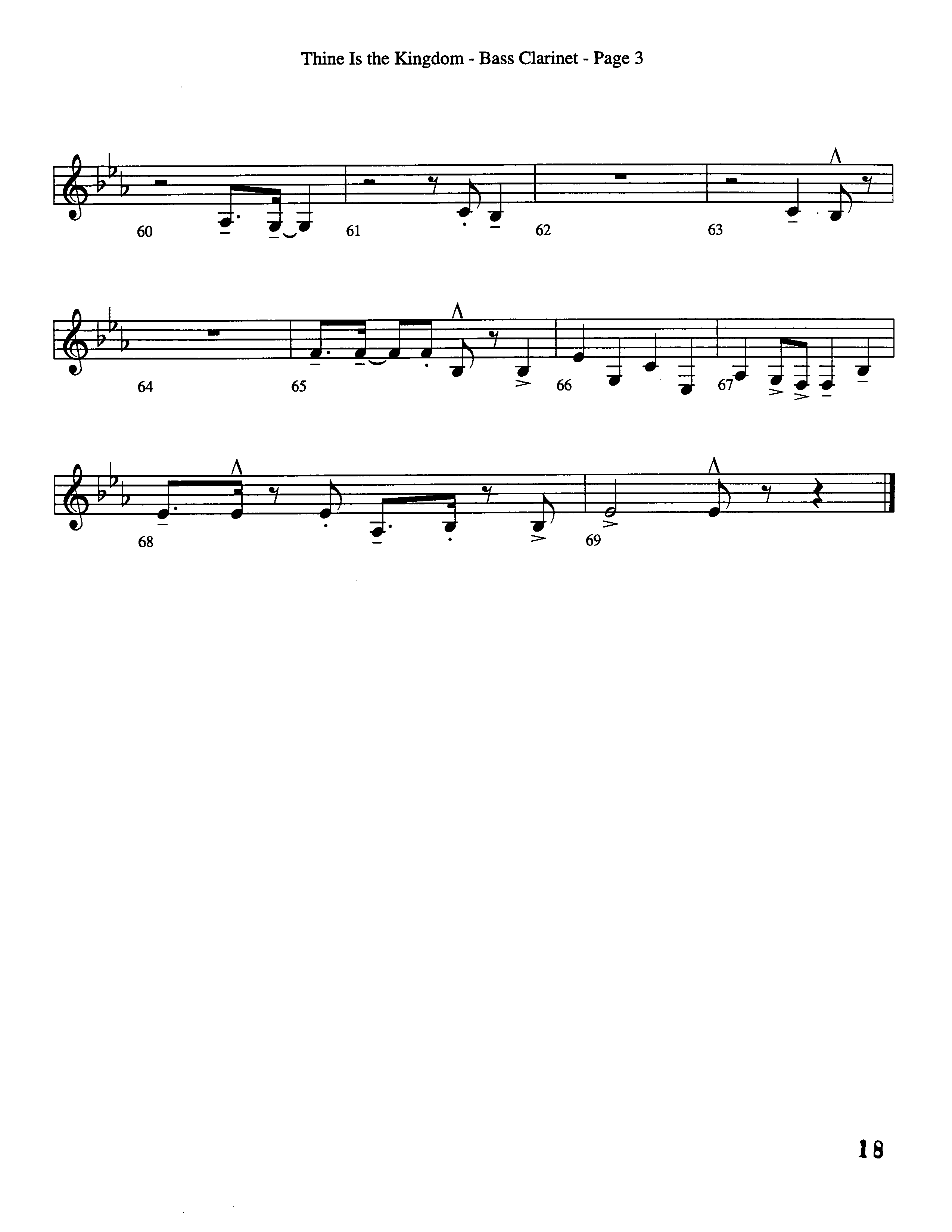 Thine Is The Kingdom (Choral Anthem SATB) Bass Clarinet (Word Music Choral / Arr. David Clydesdale)
