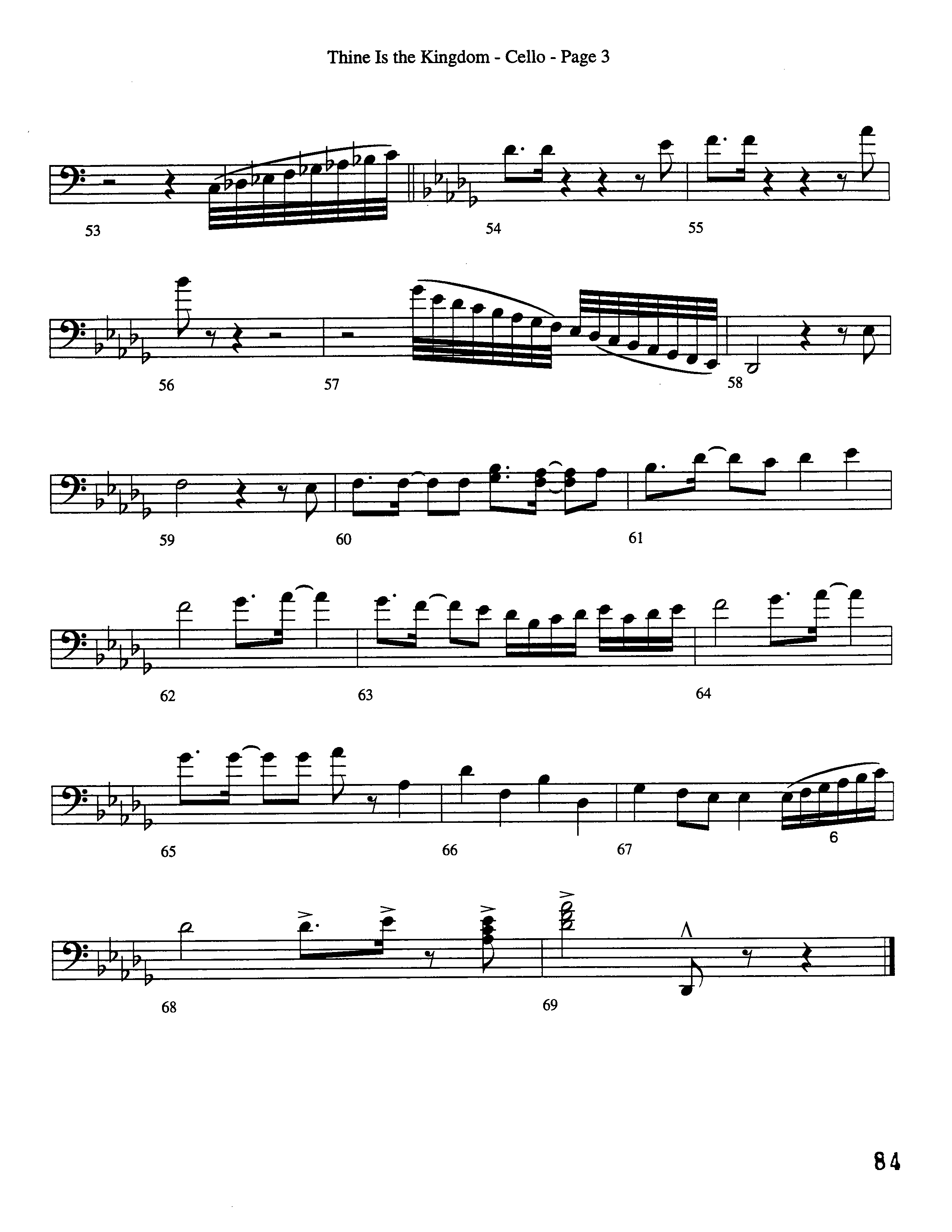 Thine Is The Kingdom (Choral Anthem SATB) Cello (Word Music Choral / Arr. David Clydesdale)