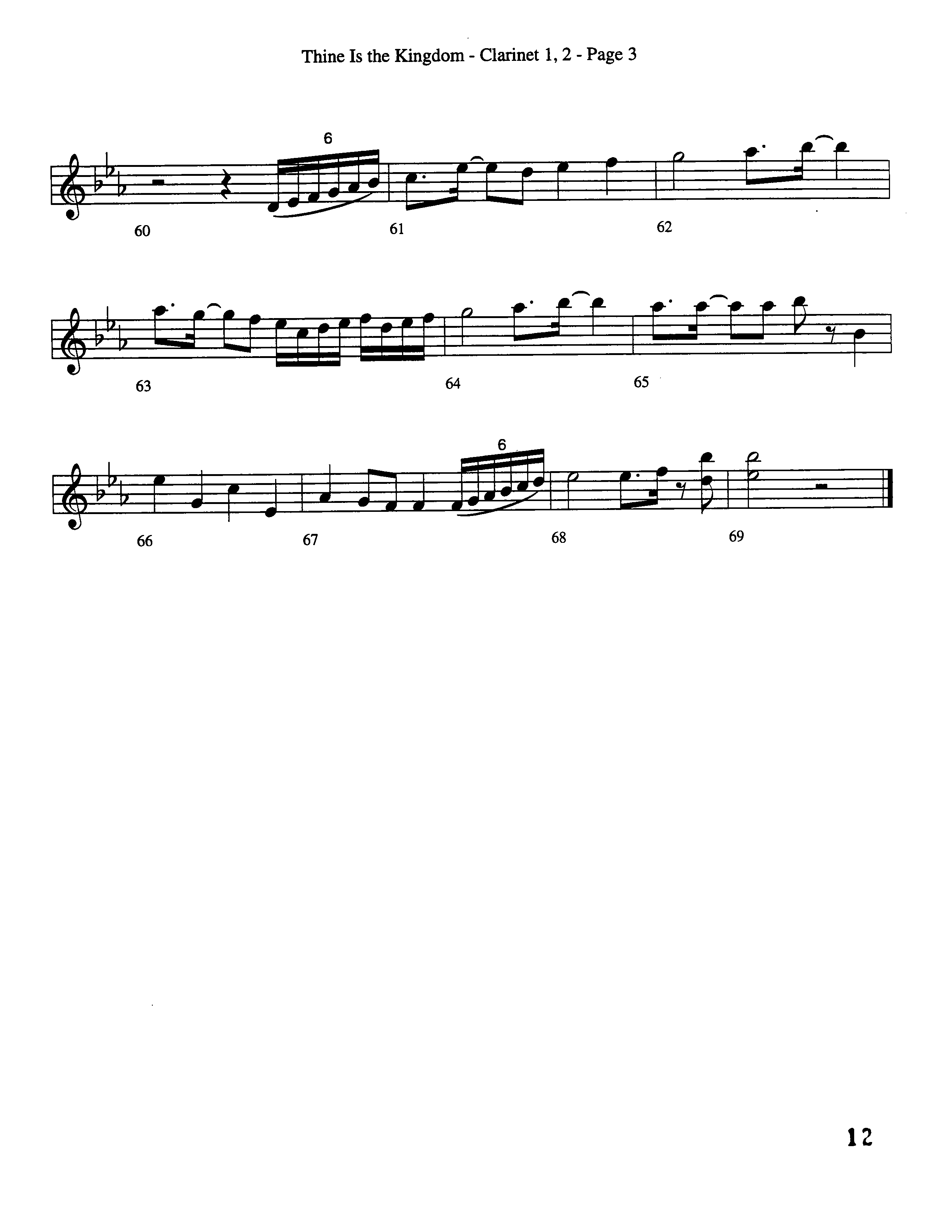 Thine Is The Kingdom (Choral Anthem SATB) Clarinet 1/2 (Word Music Choral / Arr. David Clydesdale)