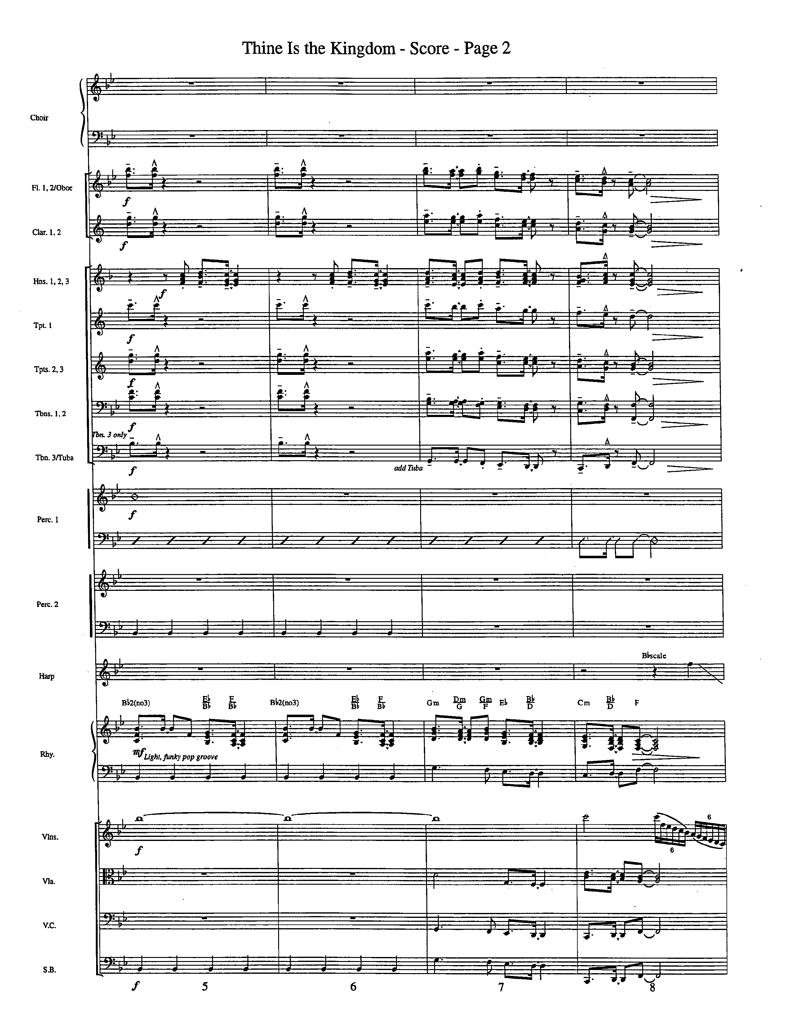 Thine Is The Kingdom (Choral Anthem SATB) Orchestration (Word Music Choral / Arr. David Clydesdale)