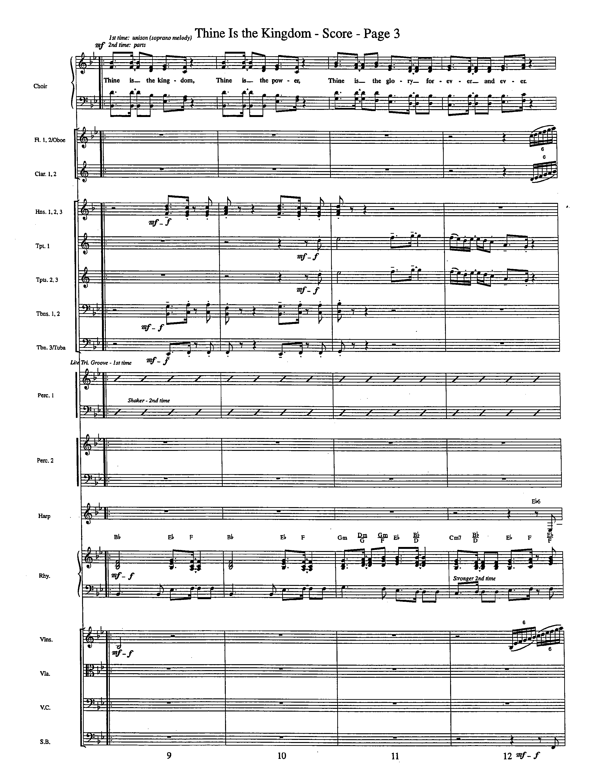 Thine Is The Kingdom (Choral Anthem SATB) Orchestration (Word Music Choral / Arr. David Clydesdale)