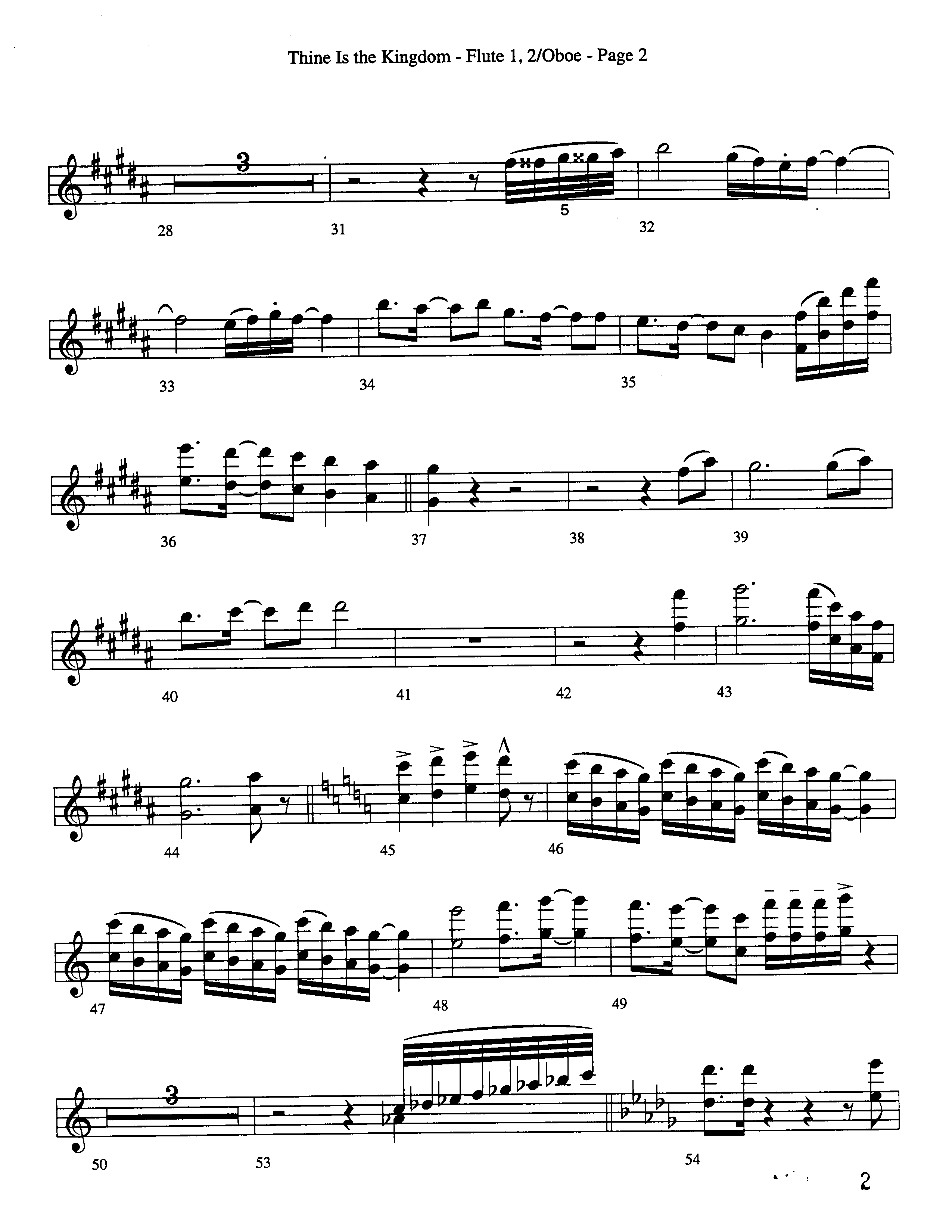 Thine Is The Kingdom (Choral Anthem SATB) Flute/Oboe (Word Music Choral / Arr. David Clydesdale)