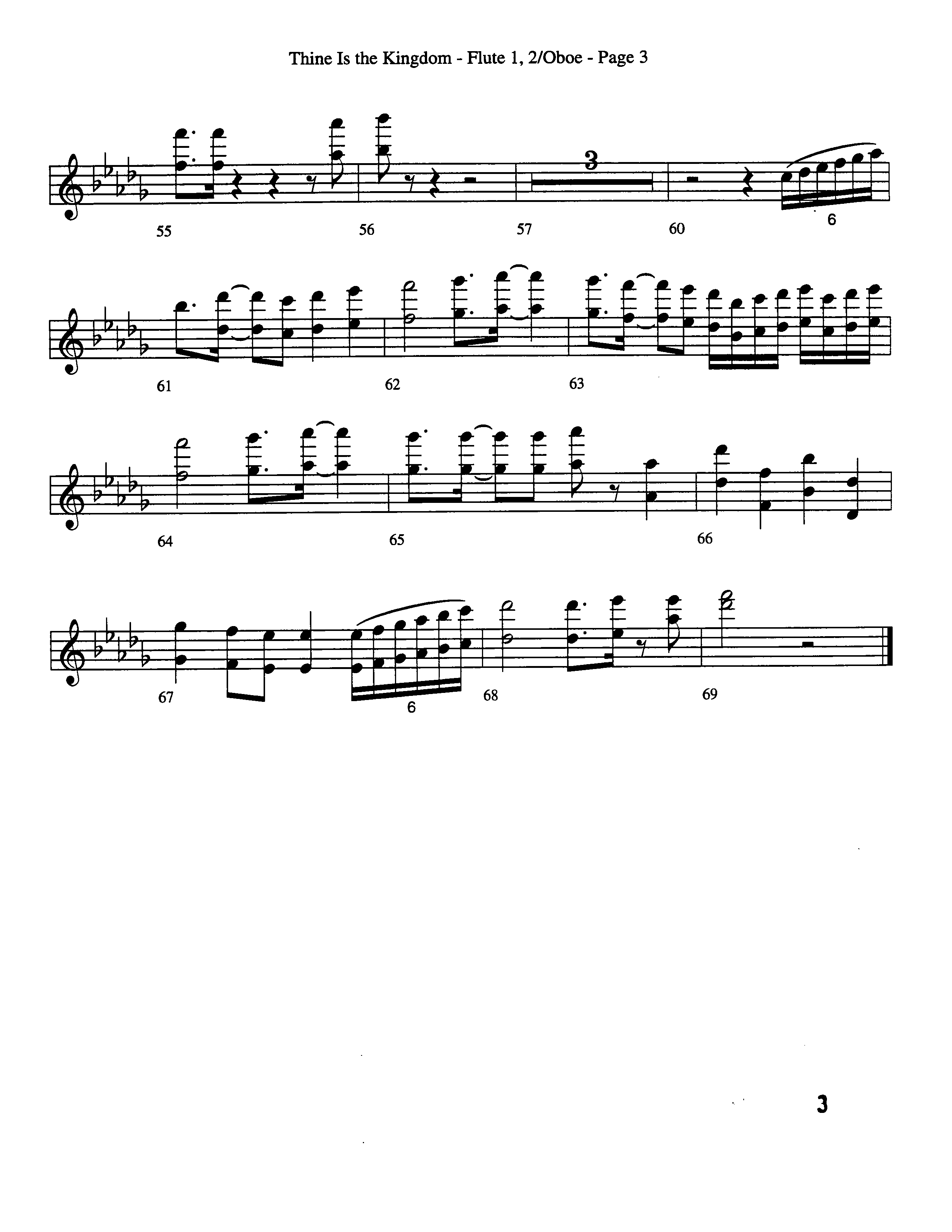 Thine Is The Kingdom (Choral Anthem SATB) Flute/Oboe (Word Music Choral / Arr. David Clydesdale)